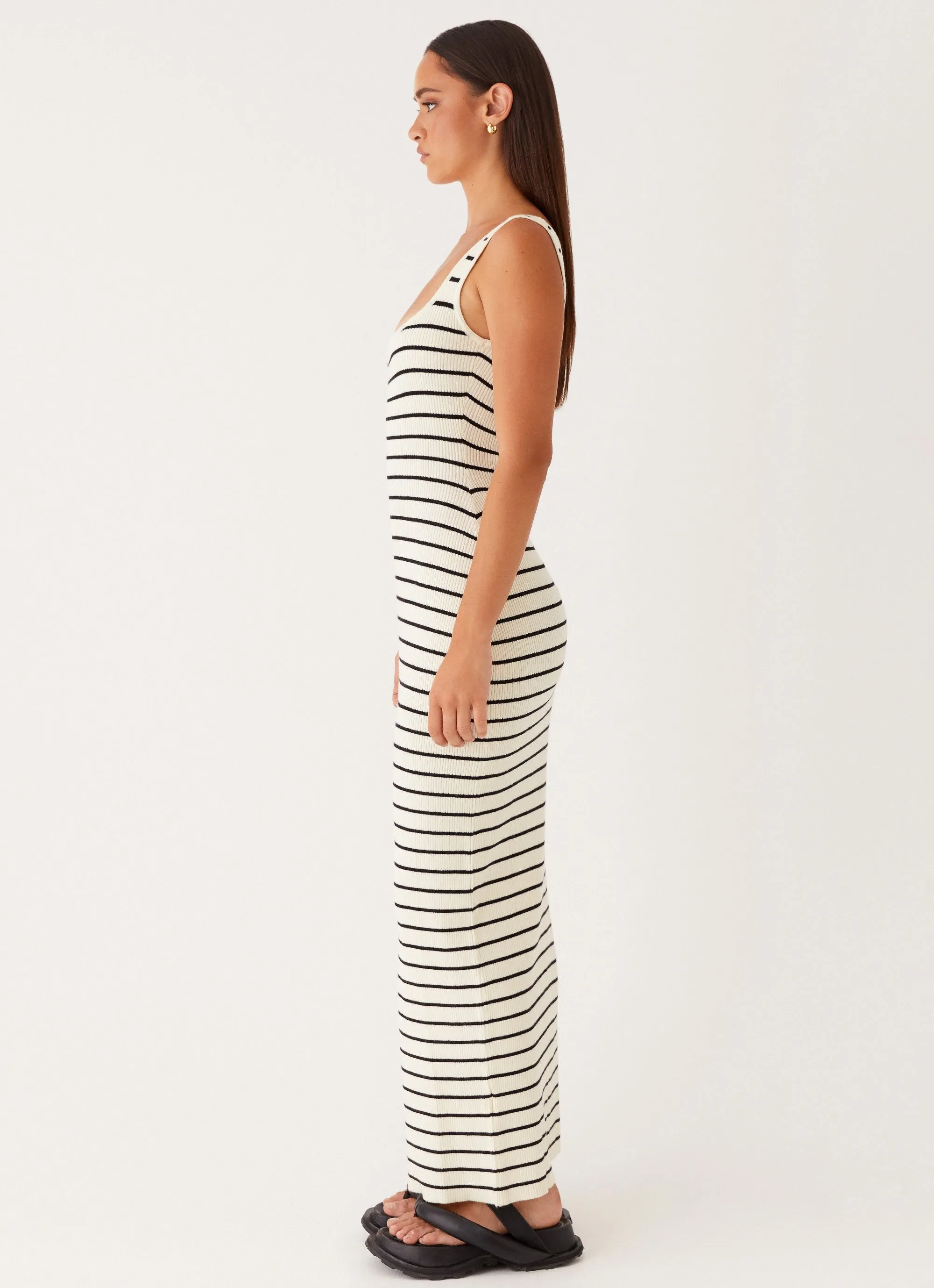 Lianna Stripe Maxi Dress - Ivory Black Stripe sold by Peppermayo product image thumbnail 4