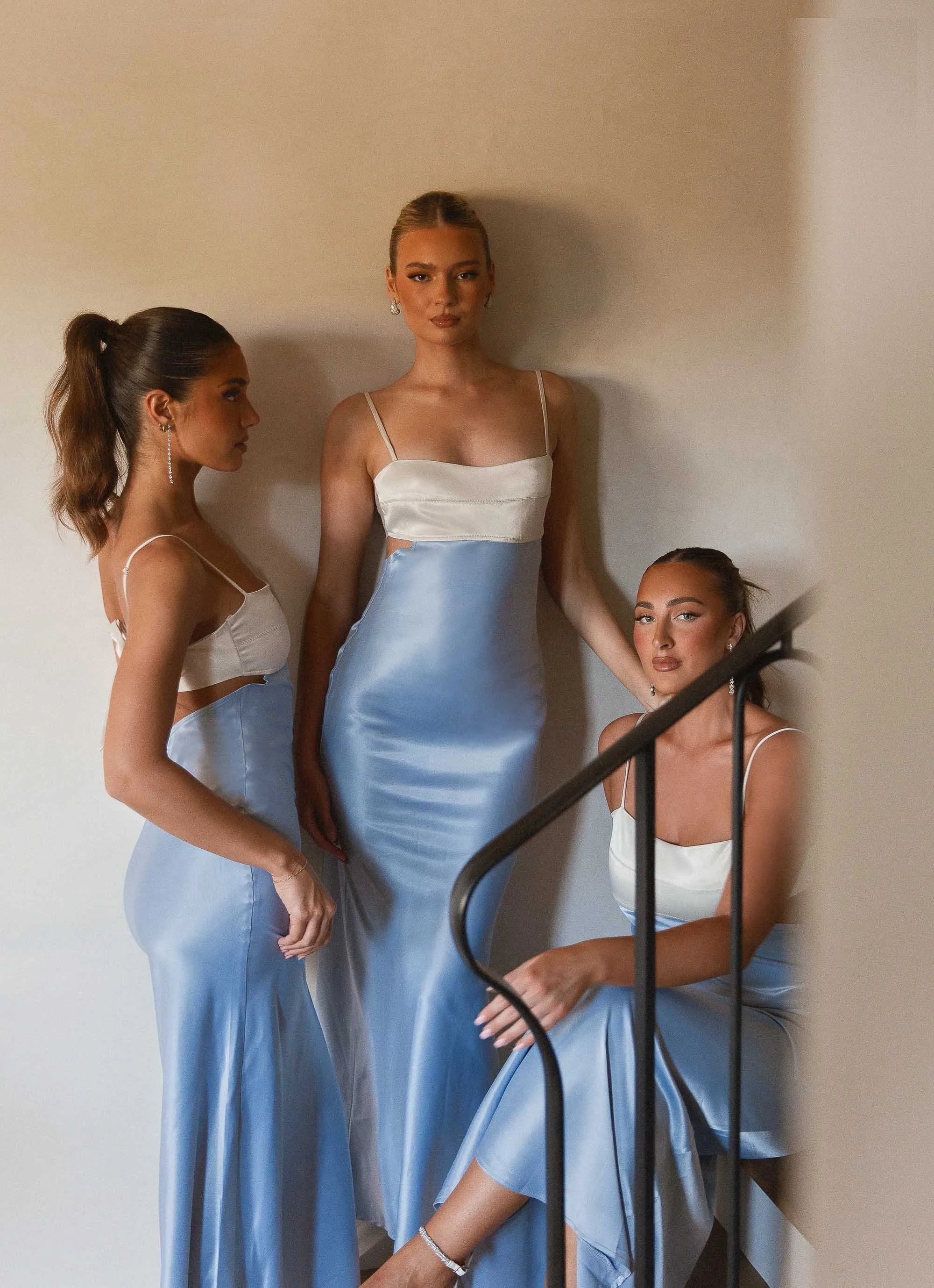 Just Perfection Satin Maxi Dress - Ice Blue sold by Peppermayo product image thumbnail 2