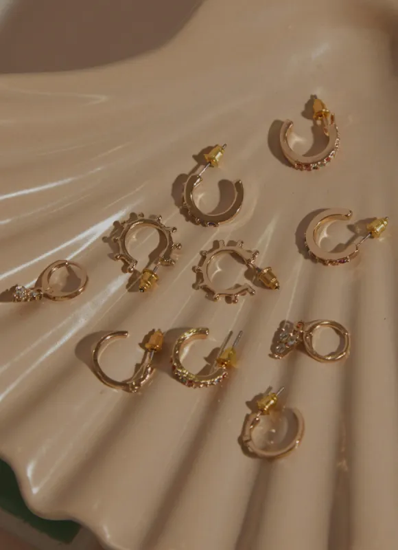 Isabel Ear Stack - Gold Multi sold by Peppermayo