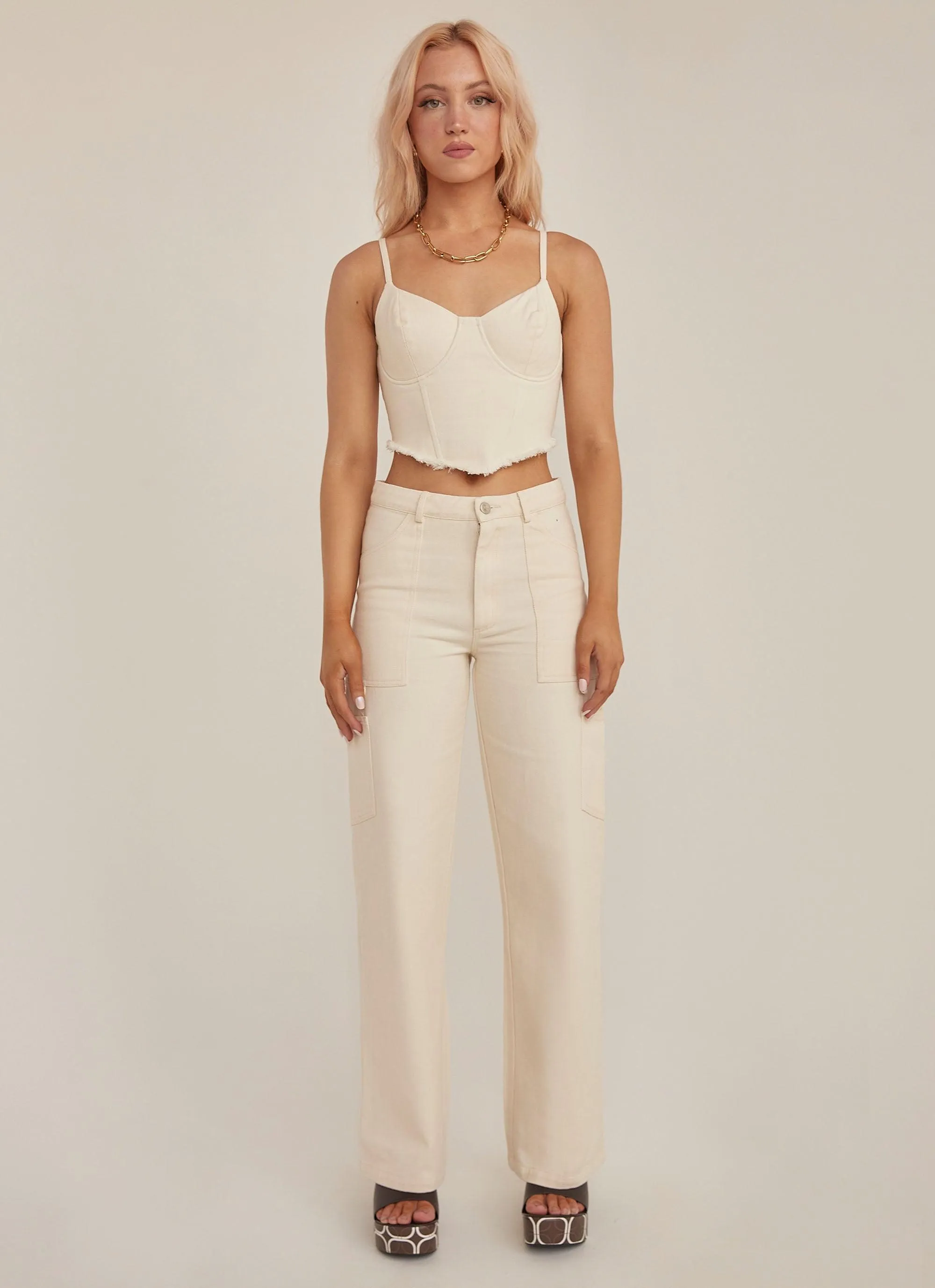 Sundown Vibes Drill Bustier - Ivory sold by Peppermayo product image thumbnail 4