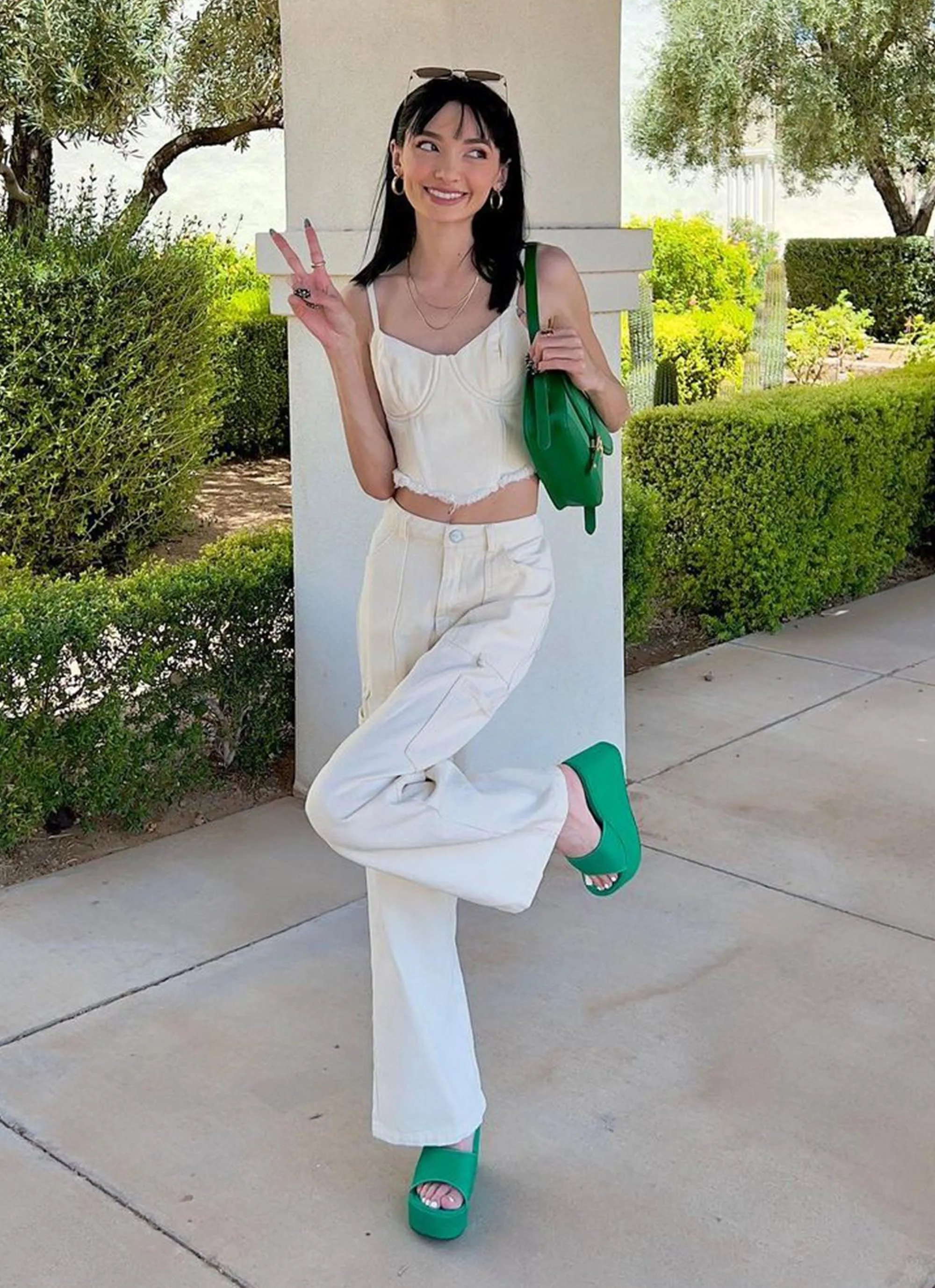 Sundown Vibes Drill Bustier - Ivory sold by Peppermayo