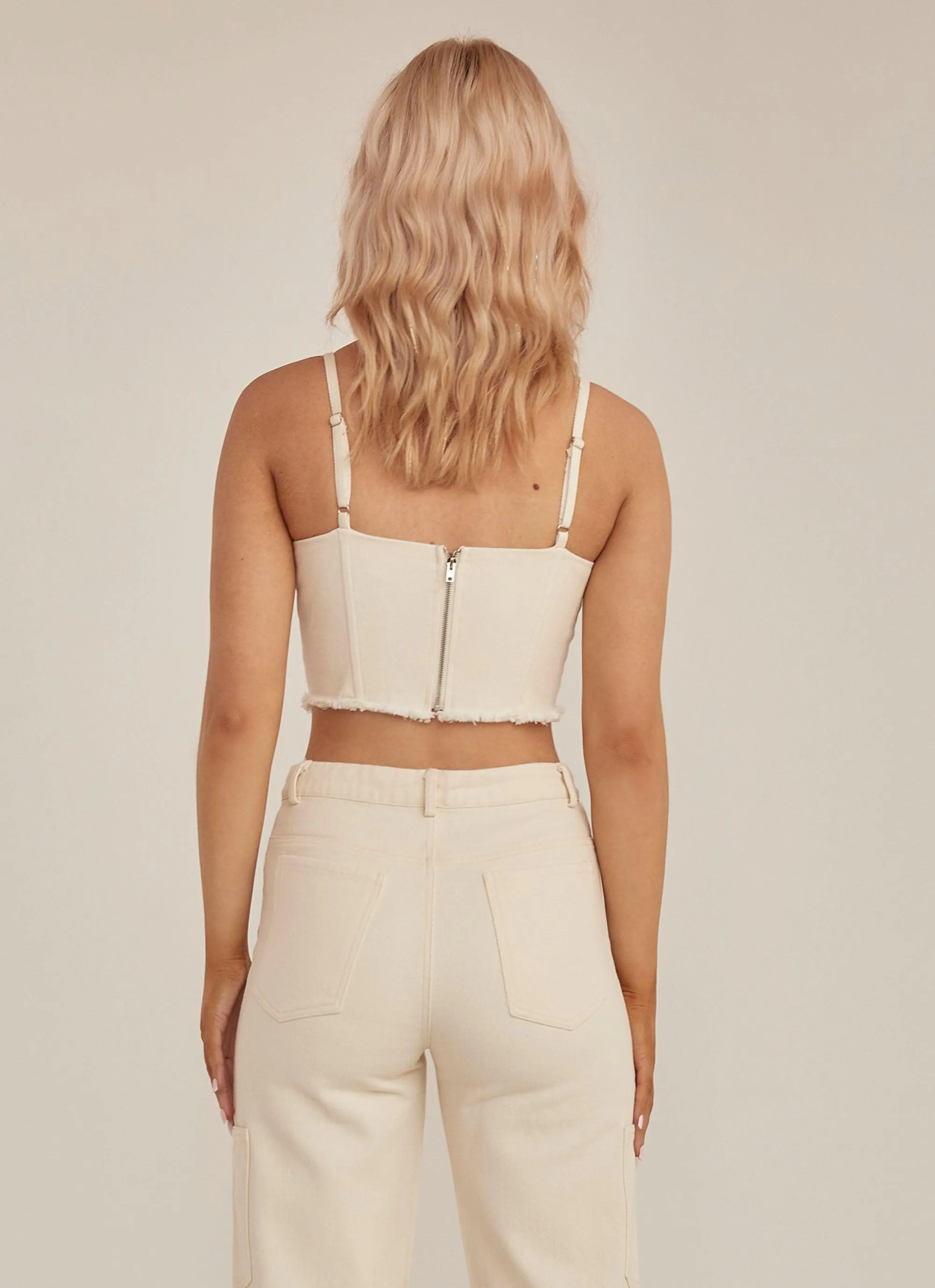Sundown Vibes Drill Bustier - Ivory sold by Peppermayo product image thumbnail 5