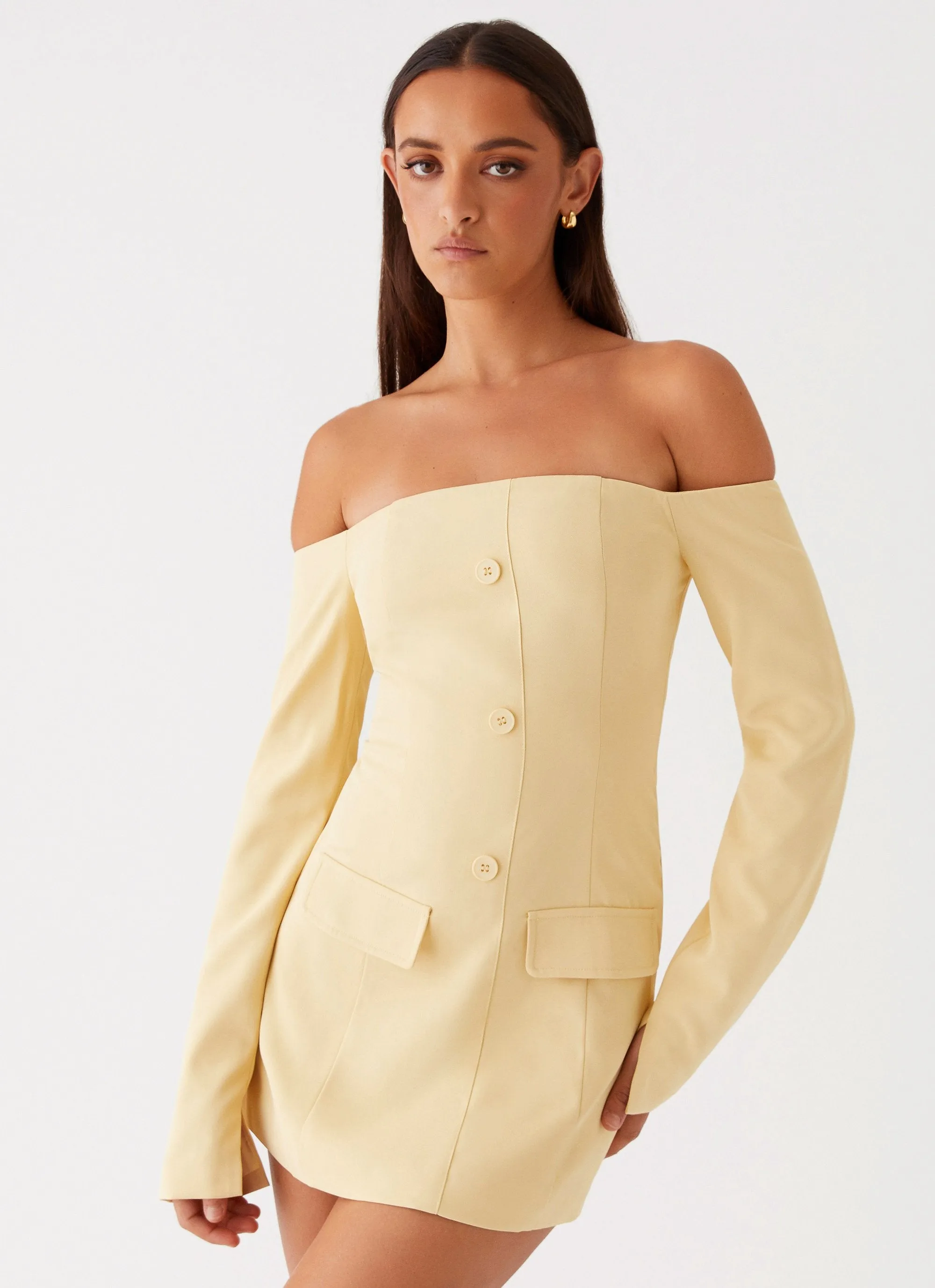 Dominique Blazer Mini Dress - Yellow sold by Peppermayo product image thumbnail 5