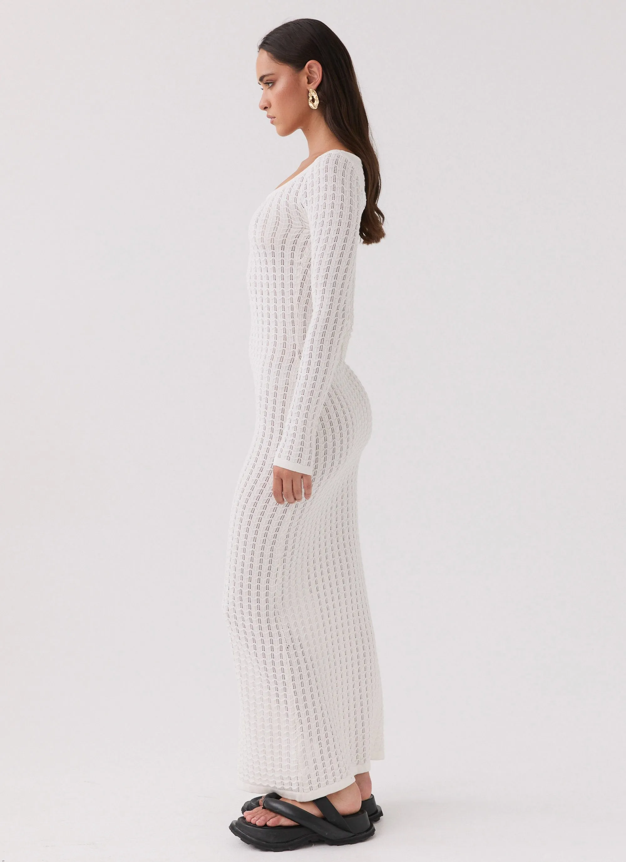 Crystal Cascade Knit Maxi Dress - White sold by Peppermayo product image thumbnail 2