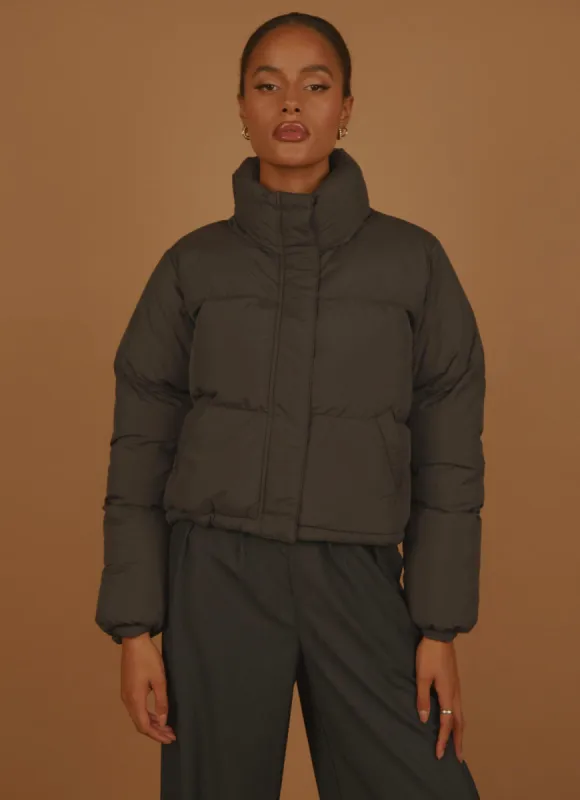 Topher Puffer Jacket - Coal sold by Peppermayo