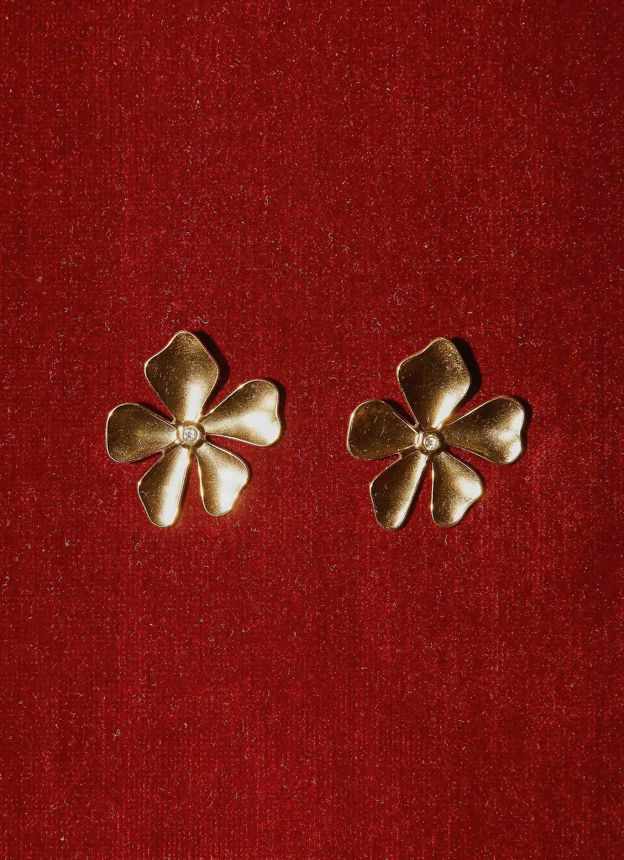 Daisy Love Flower Earrings - Gold sold by Peppermayo product image thumbnail 4