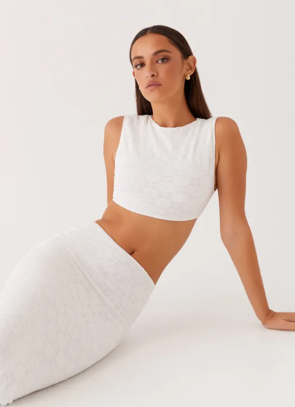 Issey Crop Top - White sold by Peppermayo