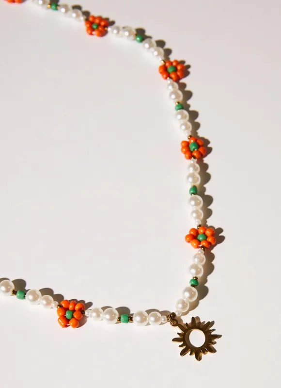 Here Comes The Sun Bead Necklace - Multi sold by Peppermayo
