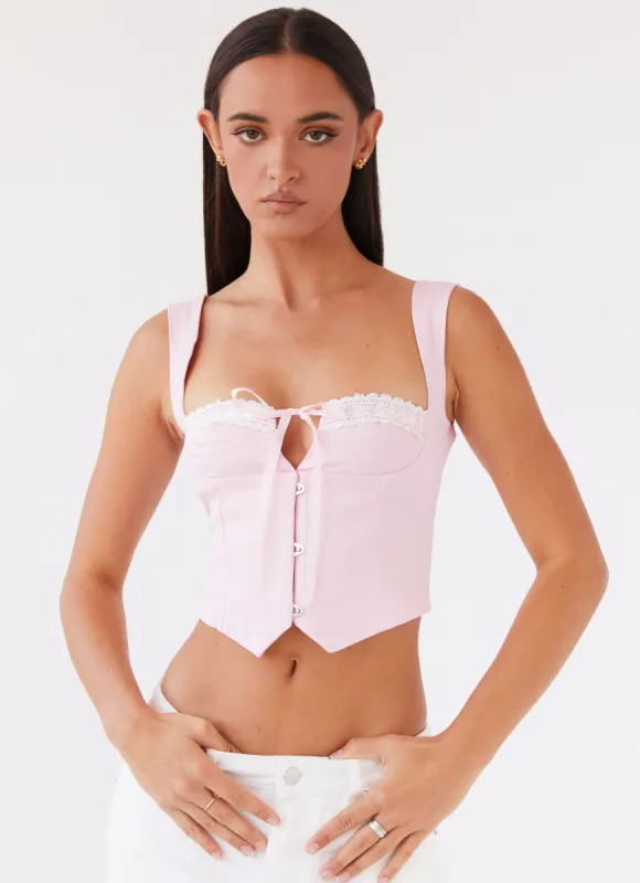 Ambretta Corset Top - Pink sold by Peppermayo