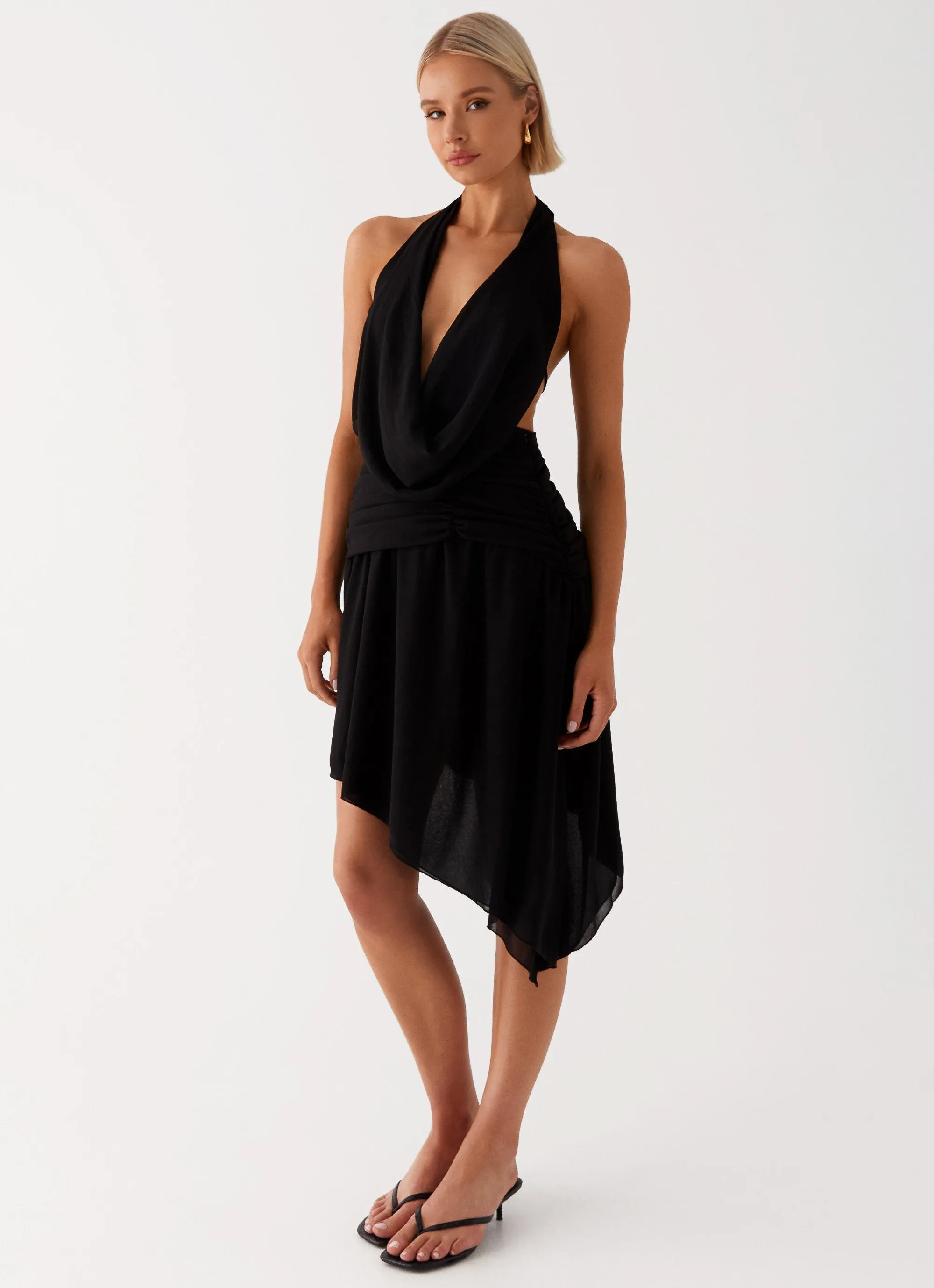 Elysia Chiffon Midi Dress - Black sold by Peppermayo product image thumbnail 5