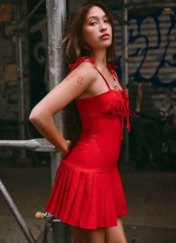 Love Seeker Corset Mini Dress - Red sold by Peppermayo