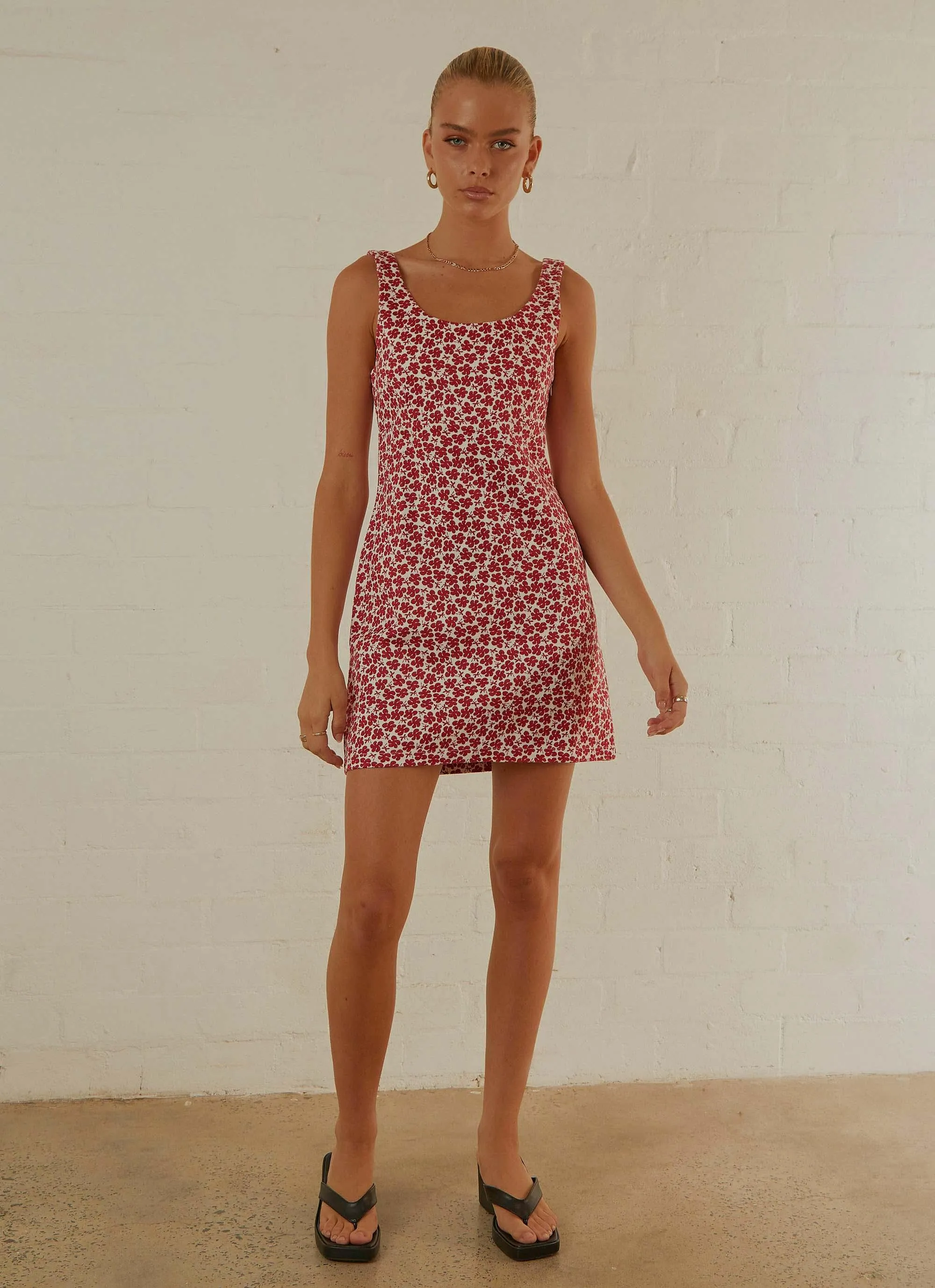 Madeline Hemp Printed Mini Dress - Red sold by Peppermayo product image thumbnail 2