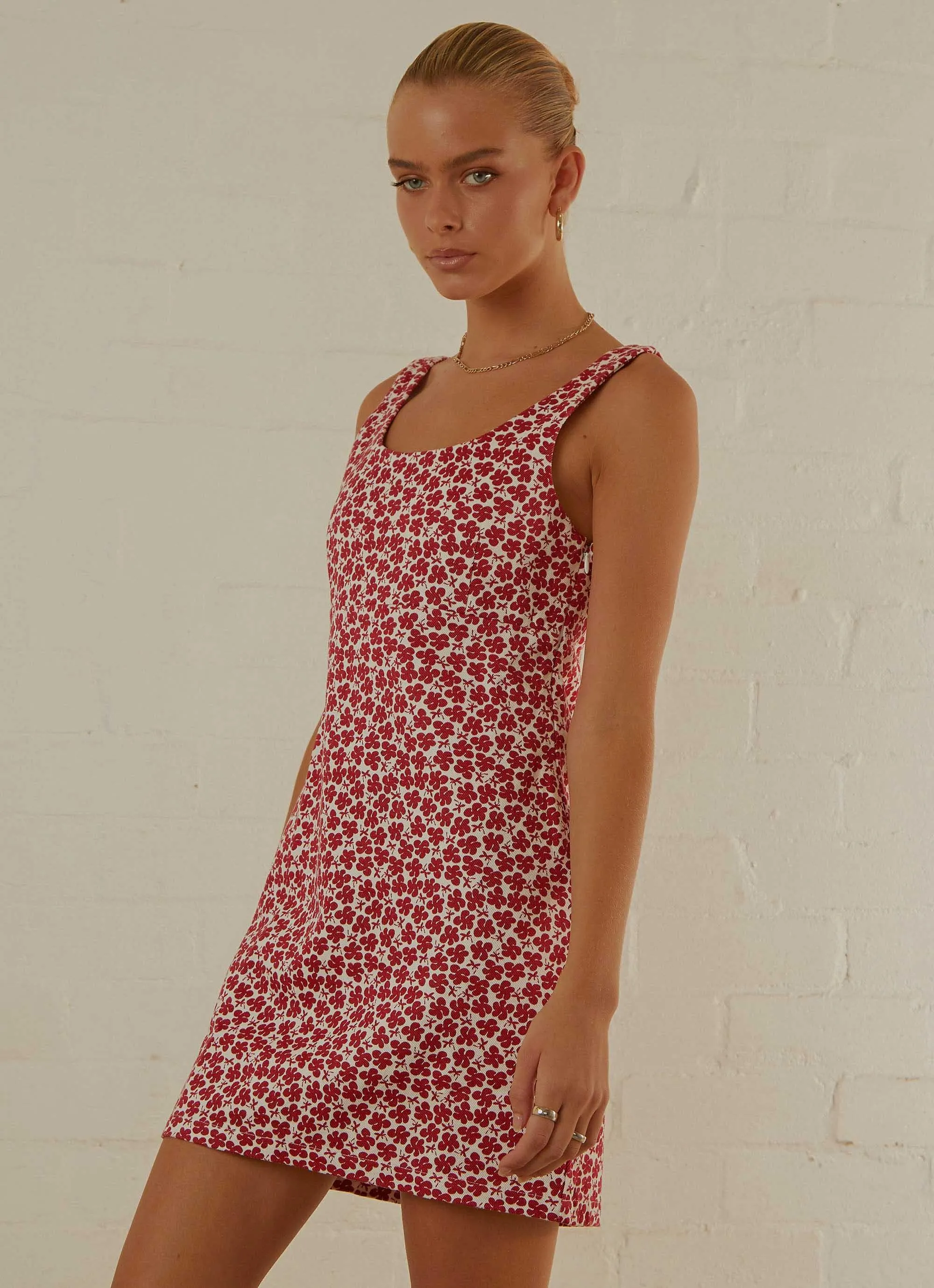 Madeline Hemp Printed Mini Dress - Red sold by Peppermayo product image thumbnail 4