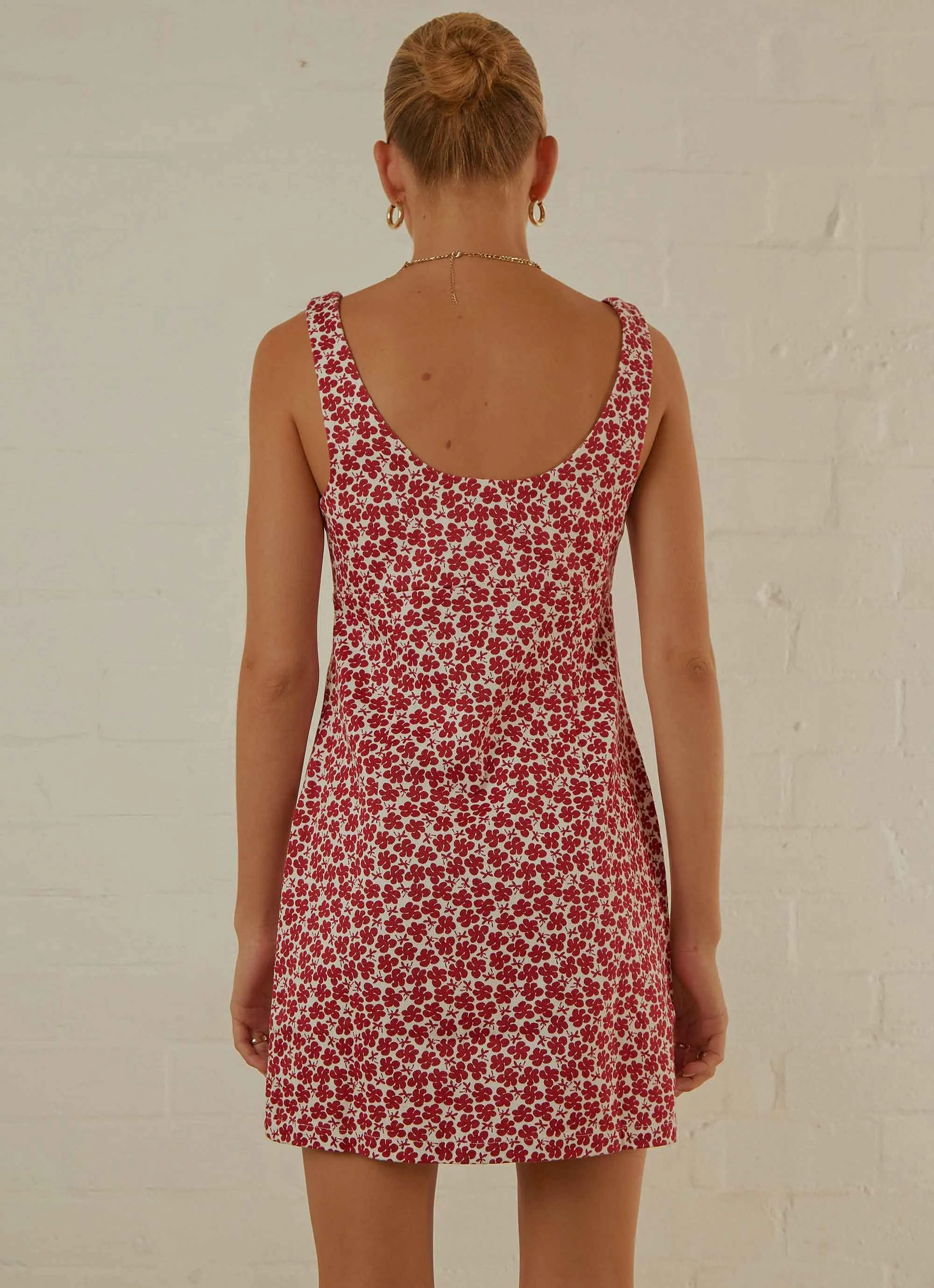 Madeline Hemp Printed Mini Dress - Red sold by Peppermayo product image thumbnail 5