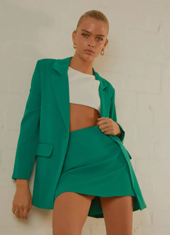 Vintage Town Mini Skirt - Jade Green sold by Peppermayo