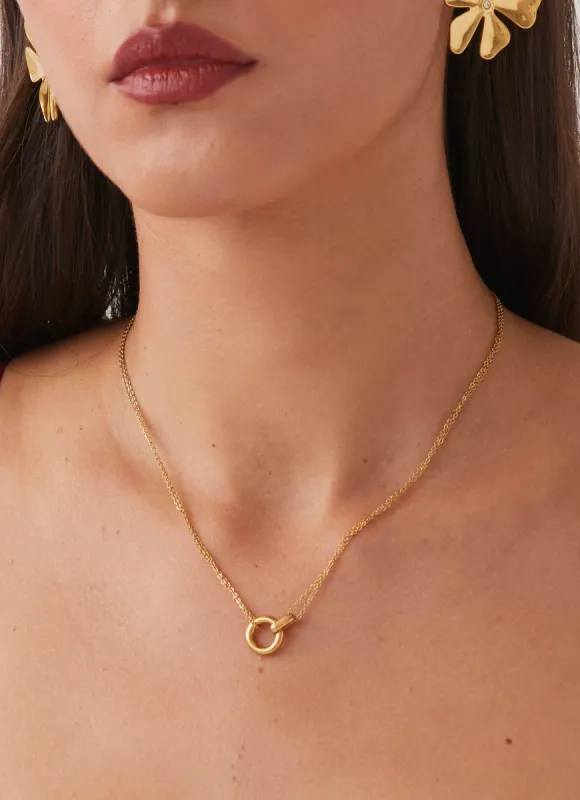 Nya Hoop Necklace - Gold sold by Peppermayo