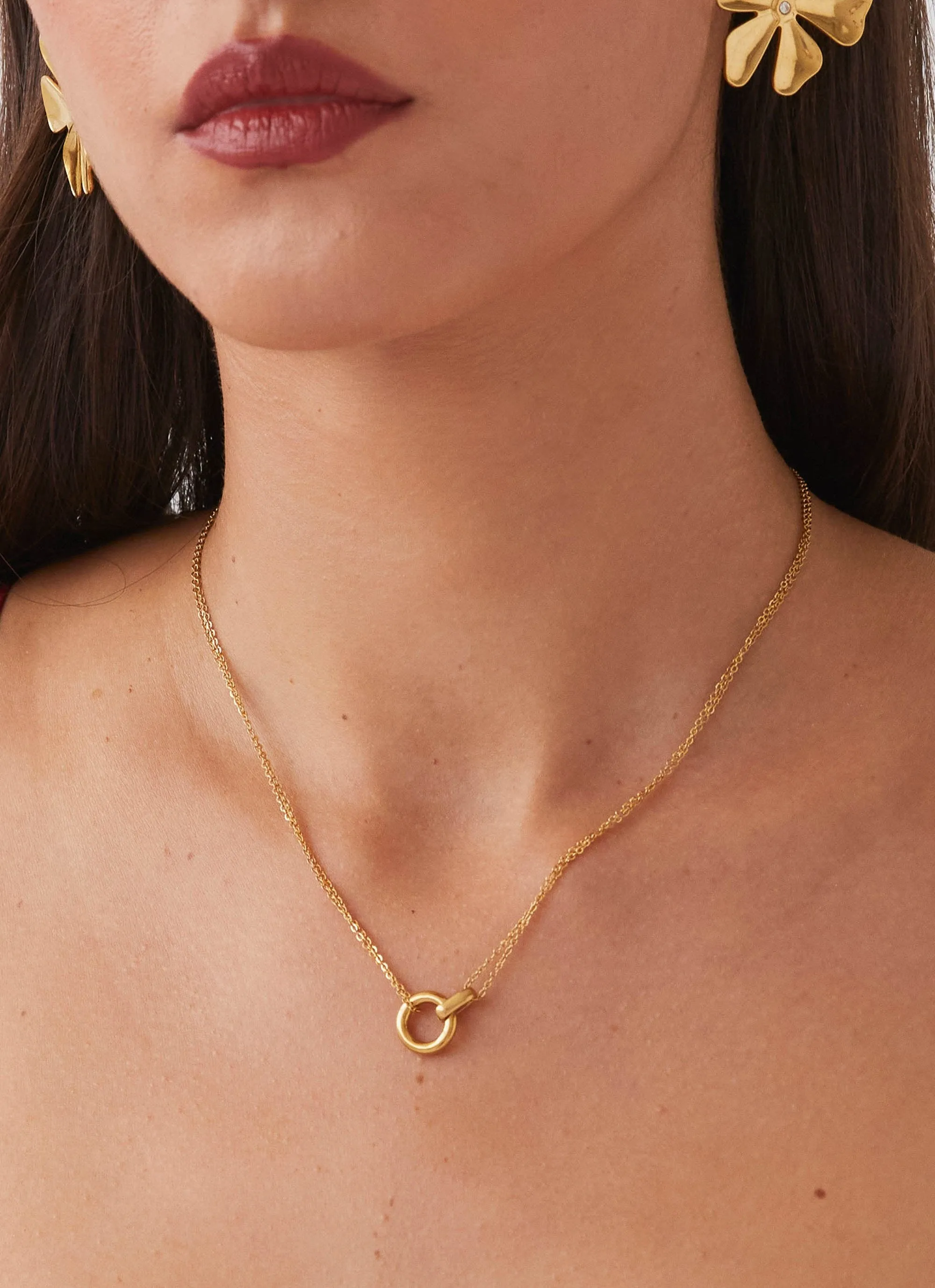 Nya Hoop Necklace - Gold sold by Peppermayo