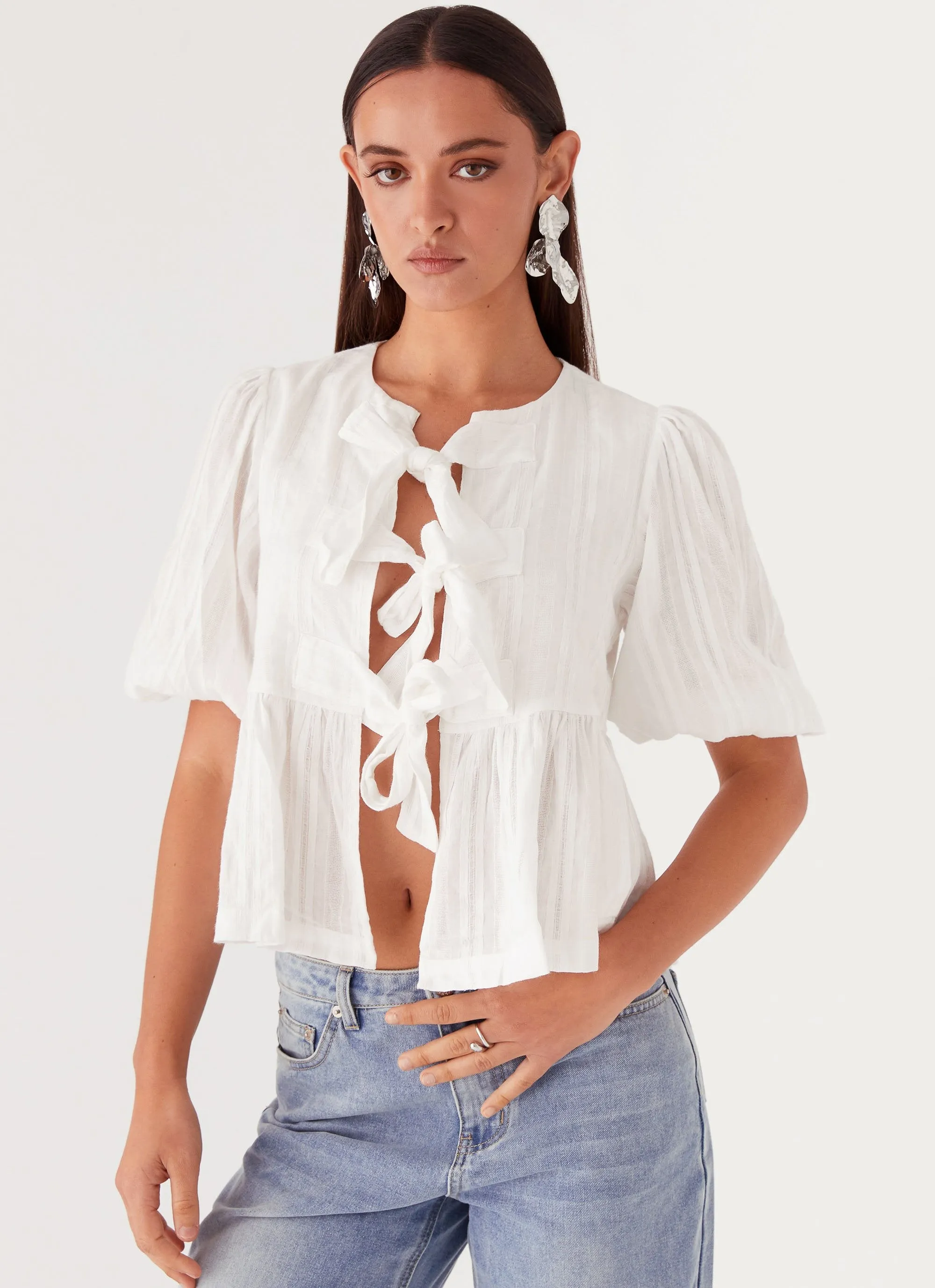 Western Wind Tie Top - White sold by Peppermayo product image thumbnail 5