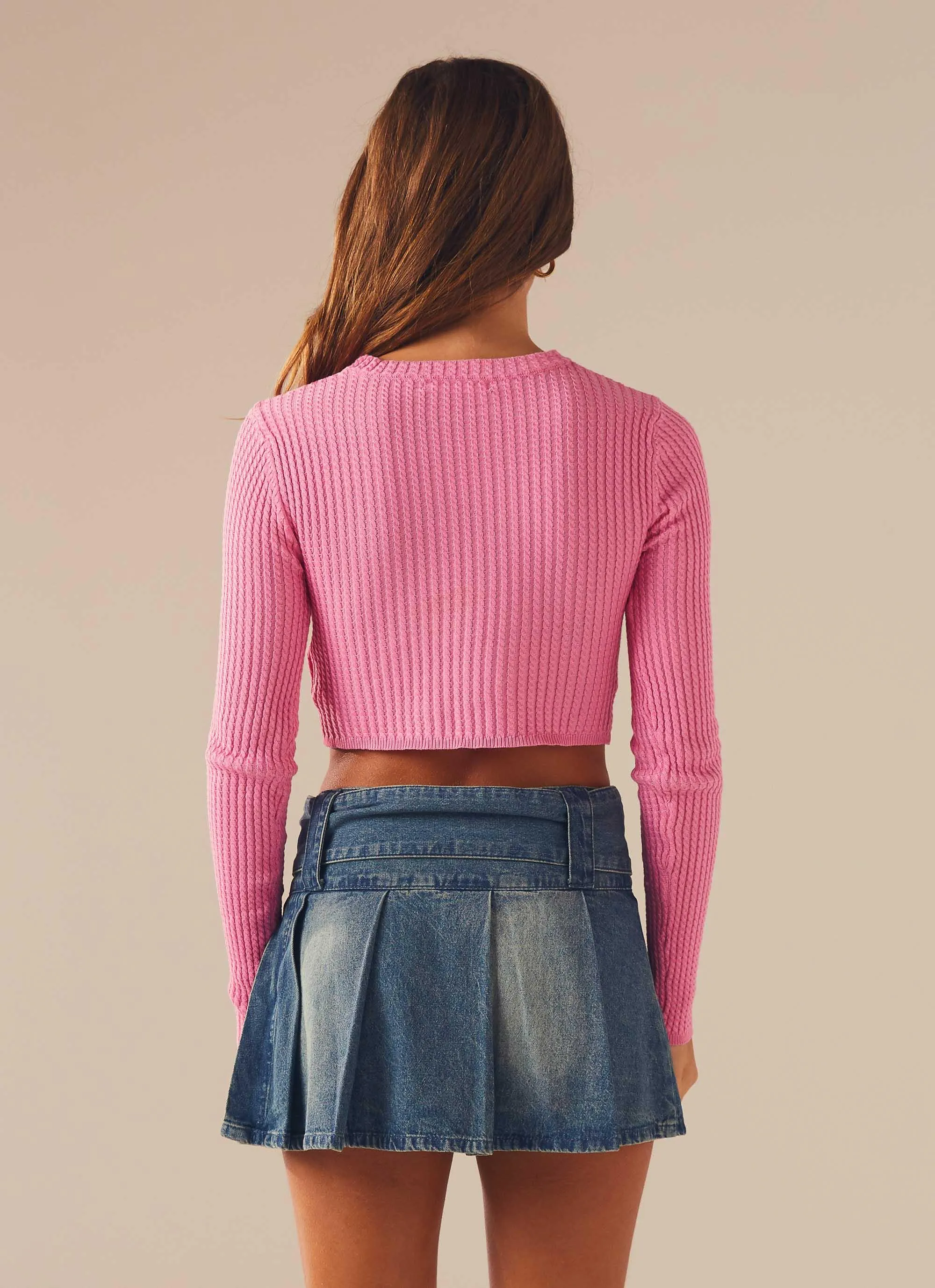 I'm Yours Crop Knit Top - Fuchsia sold by Peppermayo product image thumbnail 4