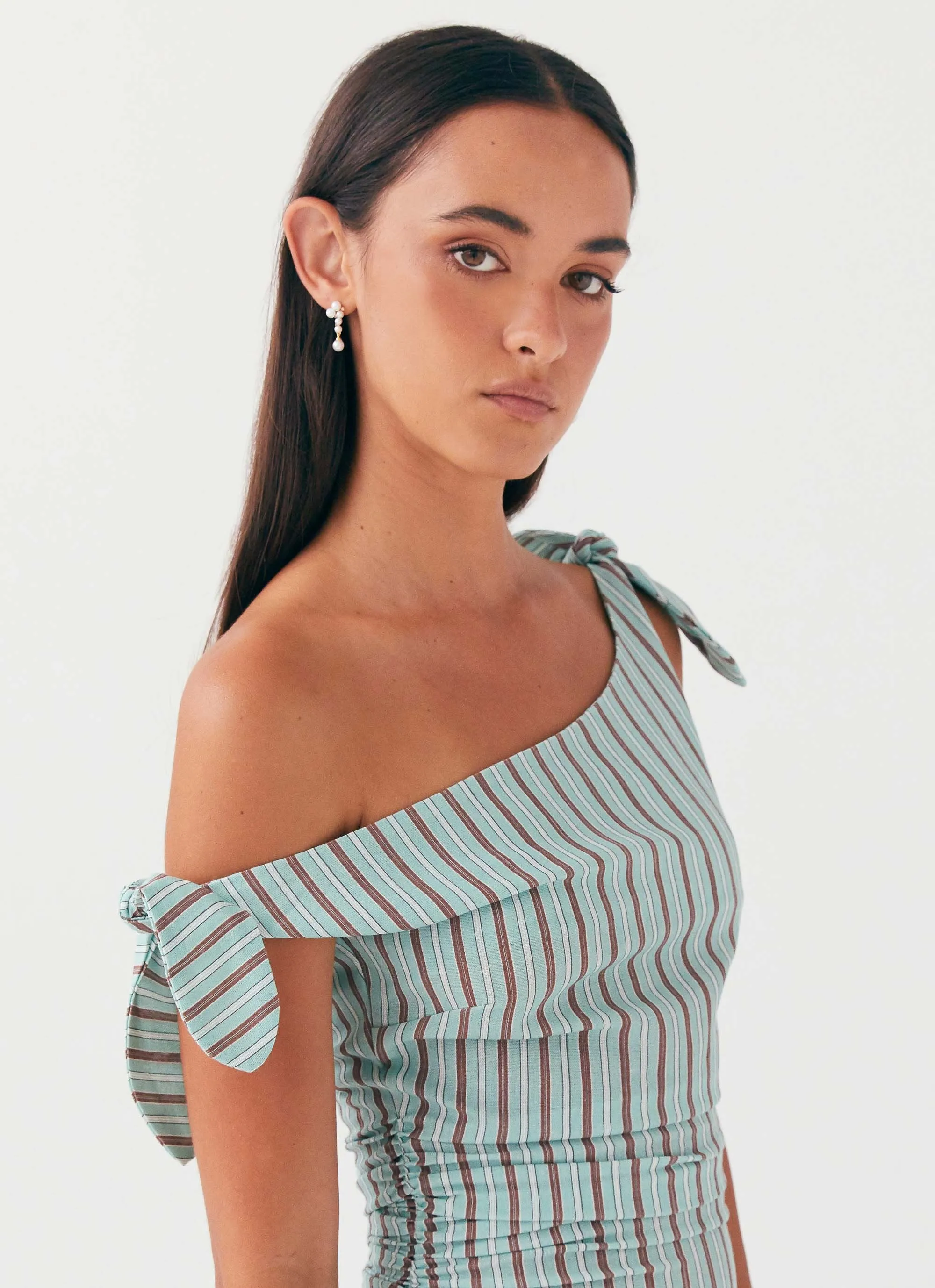 Amazonia Linen Mini Dress - Coastal Stripe sold by Peppermayo product image thumbnail 2