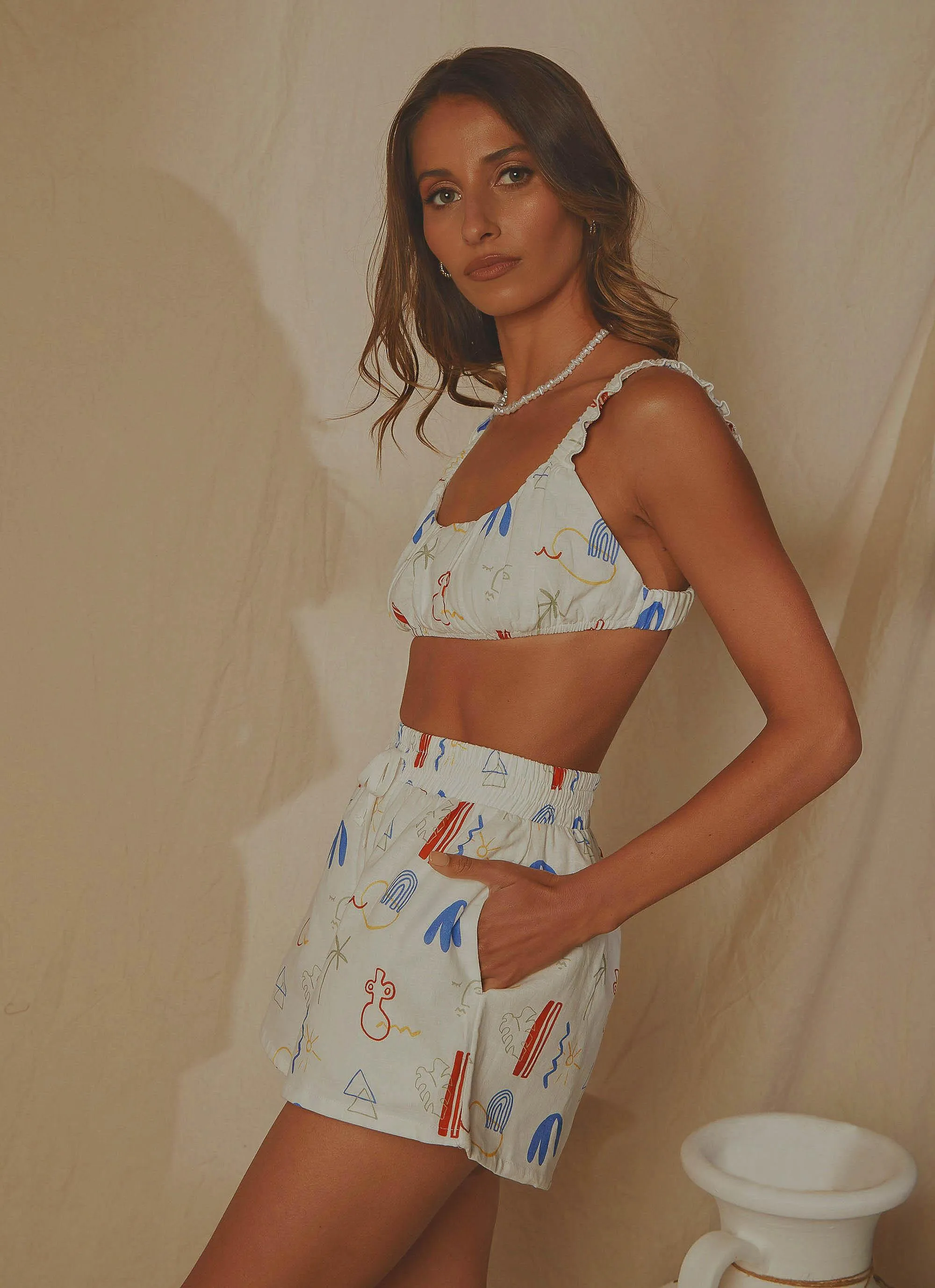 Strolls in Europe Linen Crop - Santorini sold by Peppermayo product image thumbnail 4