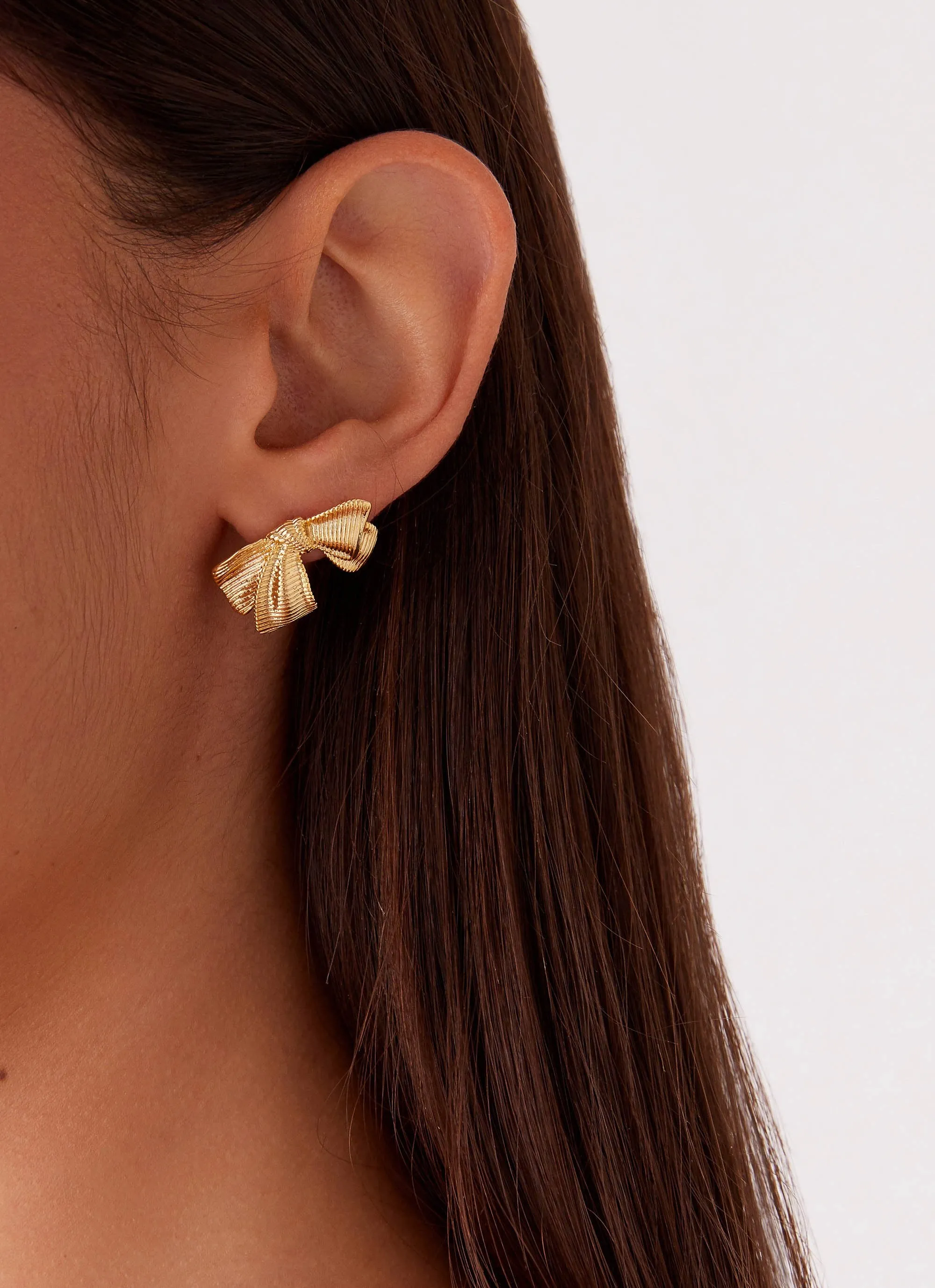 Kiyah Bow Earrings - Gold sold by Peppermayo product image thumbnail 3
