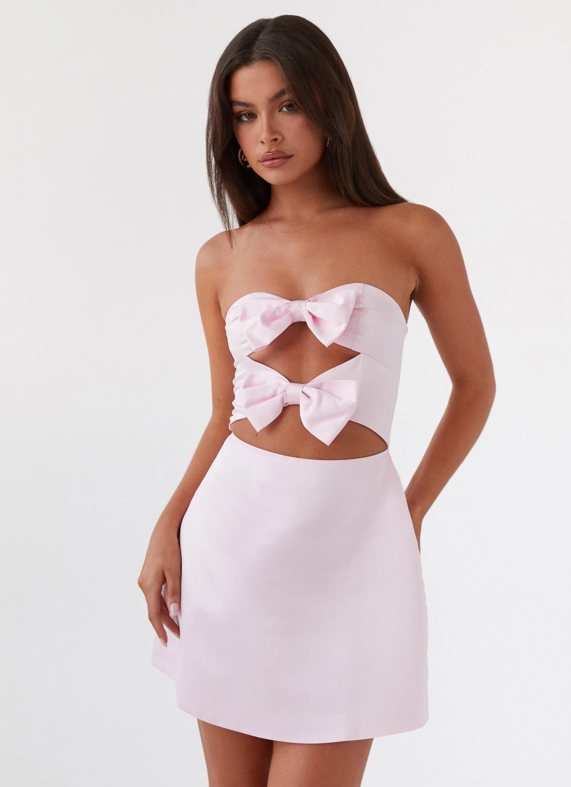 Girl Crush Bow Mini Dress - Pink sold by Peppermayo