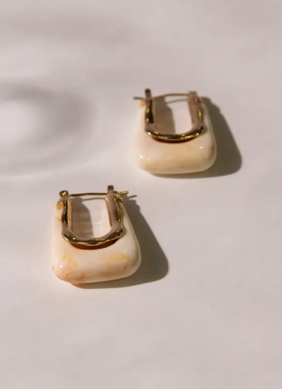 Peaceful Groove Earrings - Beige sold by Peppermayo