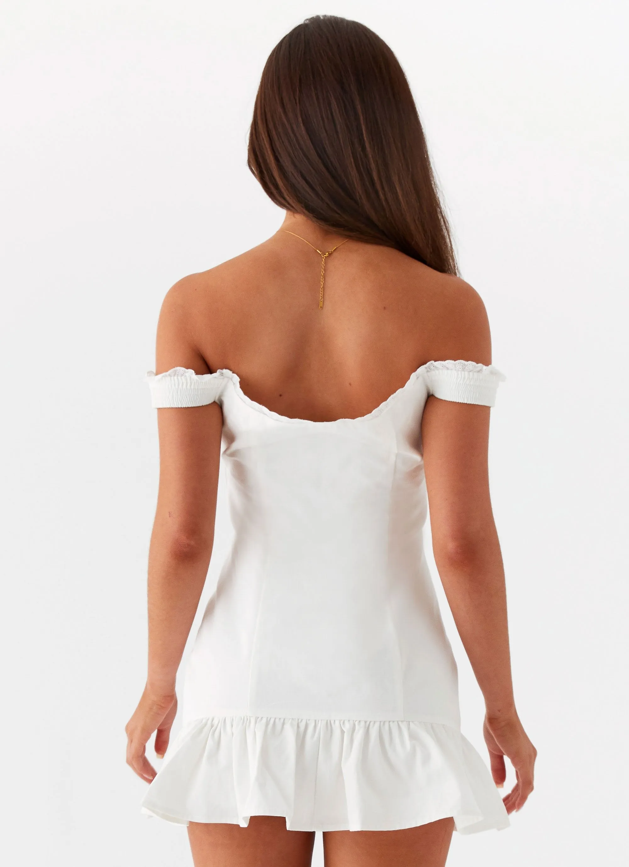 Odessa Frill Mini Dress - White sold by Peppermayo product image thumbnail 4
