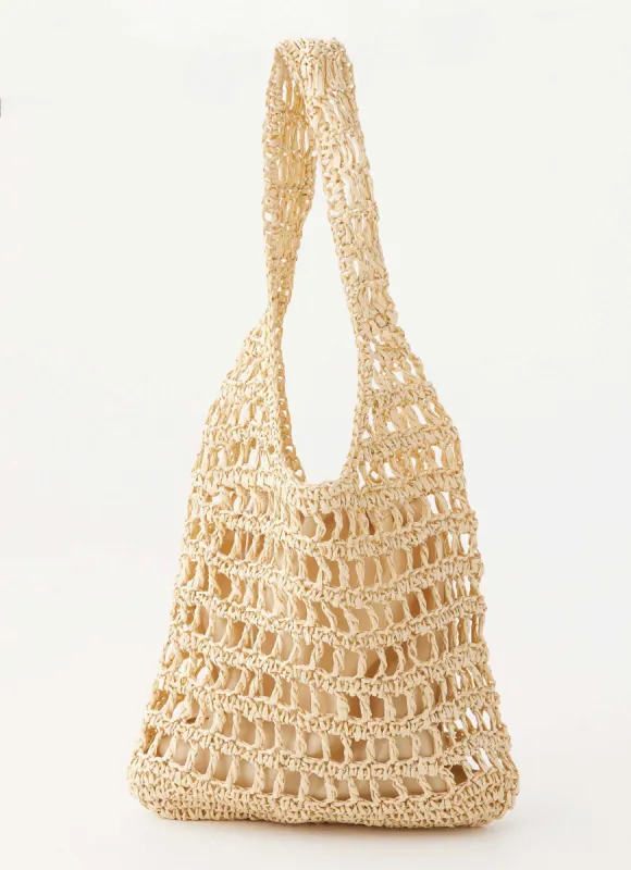 Sand Dollar Shoulder Bag - Natural sold by Peppermayo