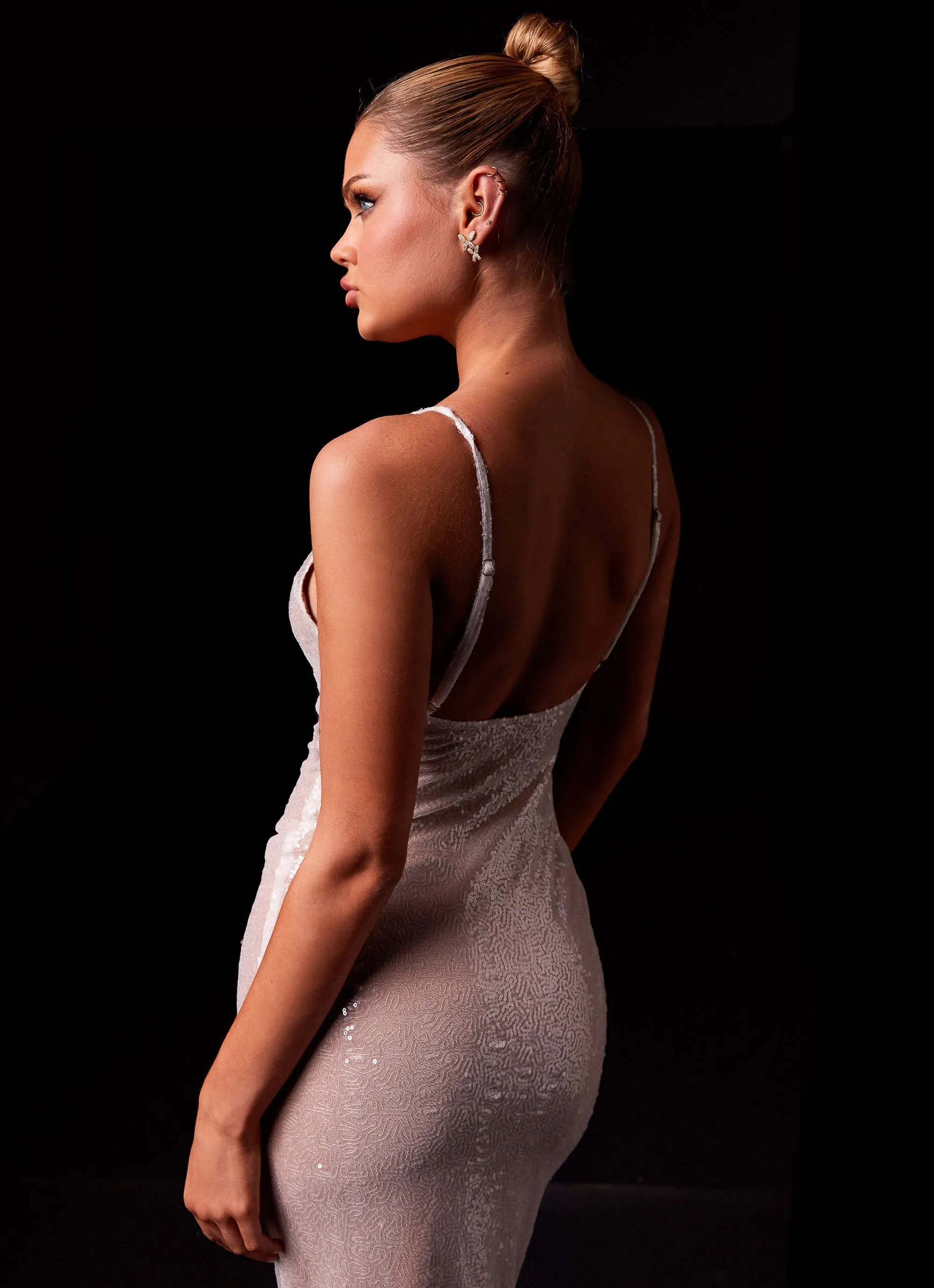 Diva Darling Sequin Maxi Dress - Frost sold by Peppermayo product image thumbnail 5