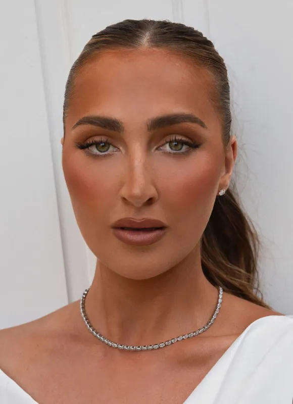 Radiance Diamante Necklace - Silver Stone sold by Peppermayo