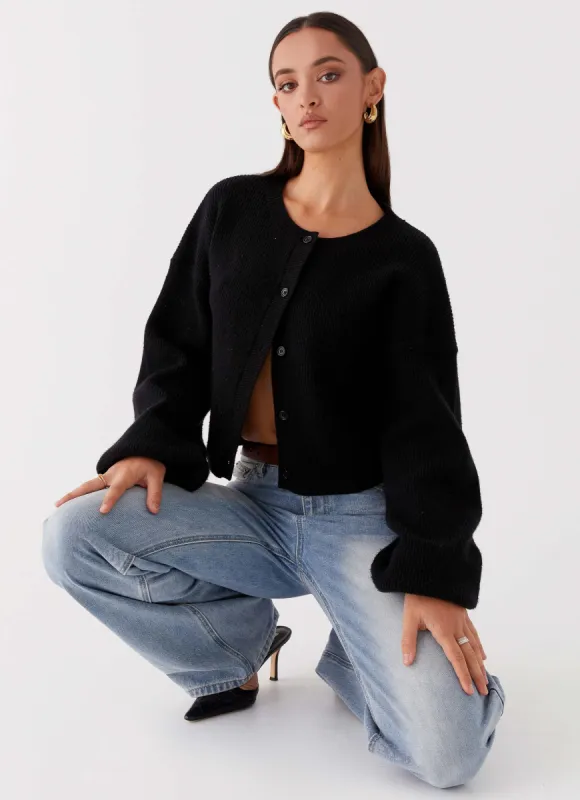 Daphne Knit Cardigan - Black sold by Peppermayo