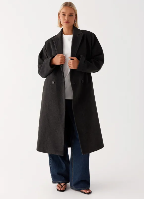 Gianni Double Breast Coat - Charcoal sold by Peppermayo