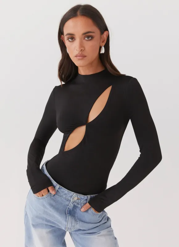 Special Affair Long Sleeve Bodysuit - Black sold by Peppermayo