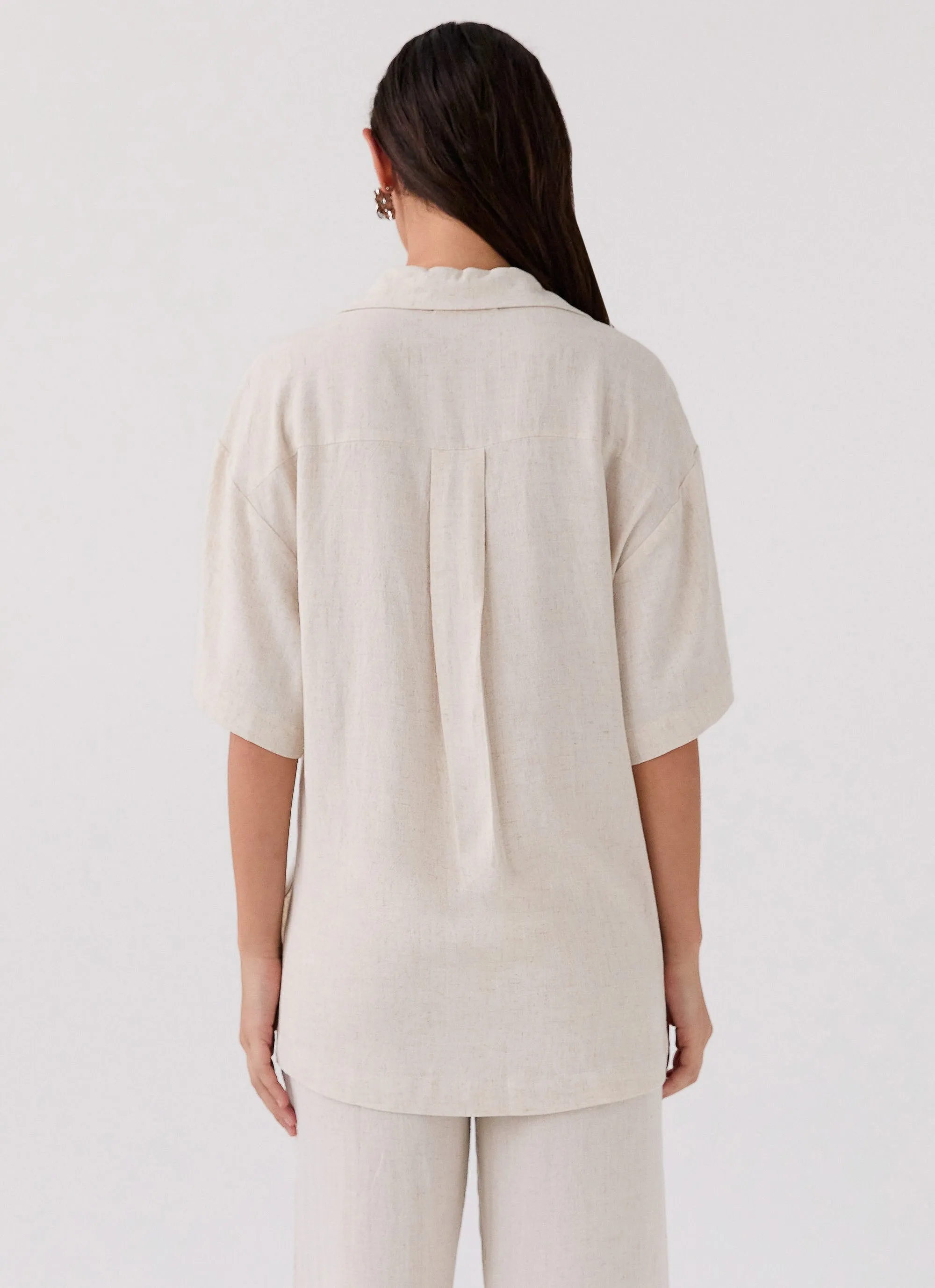 Roll With Me Linen Oversized Shirt - Oatmeal sold by Peppermayo product image thumbnail 5