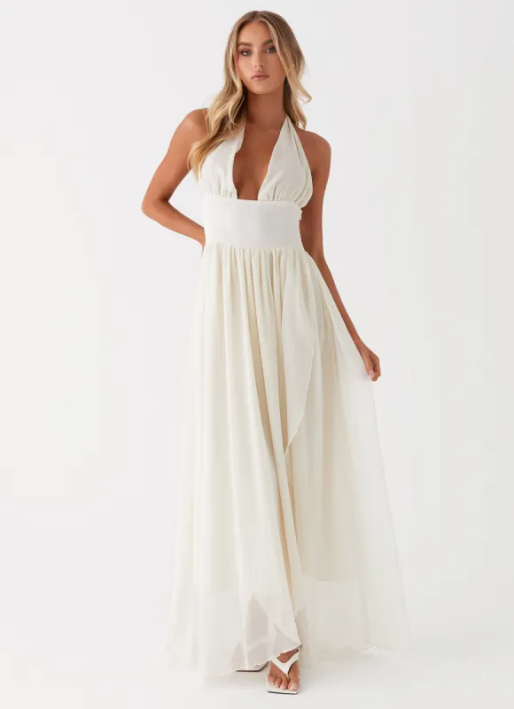 Somewhere New Maxi Dress - Ivory sold by Peppermayo