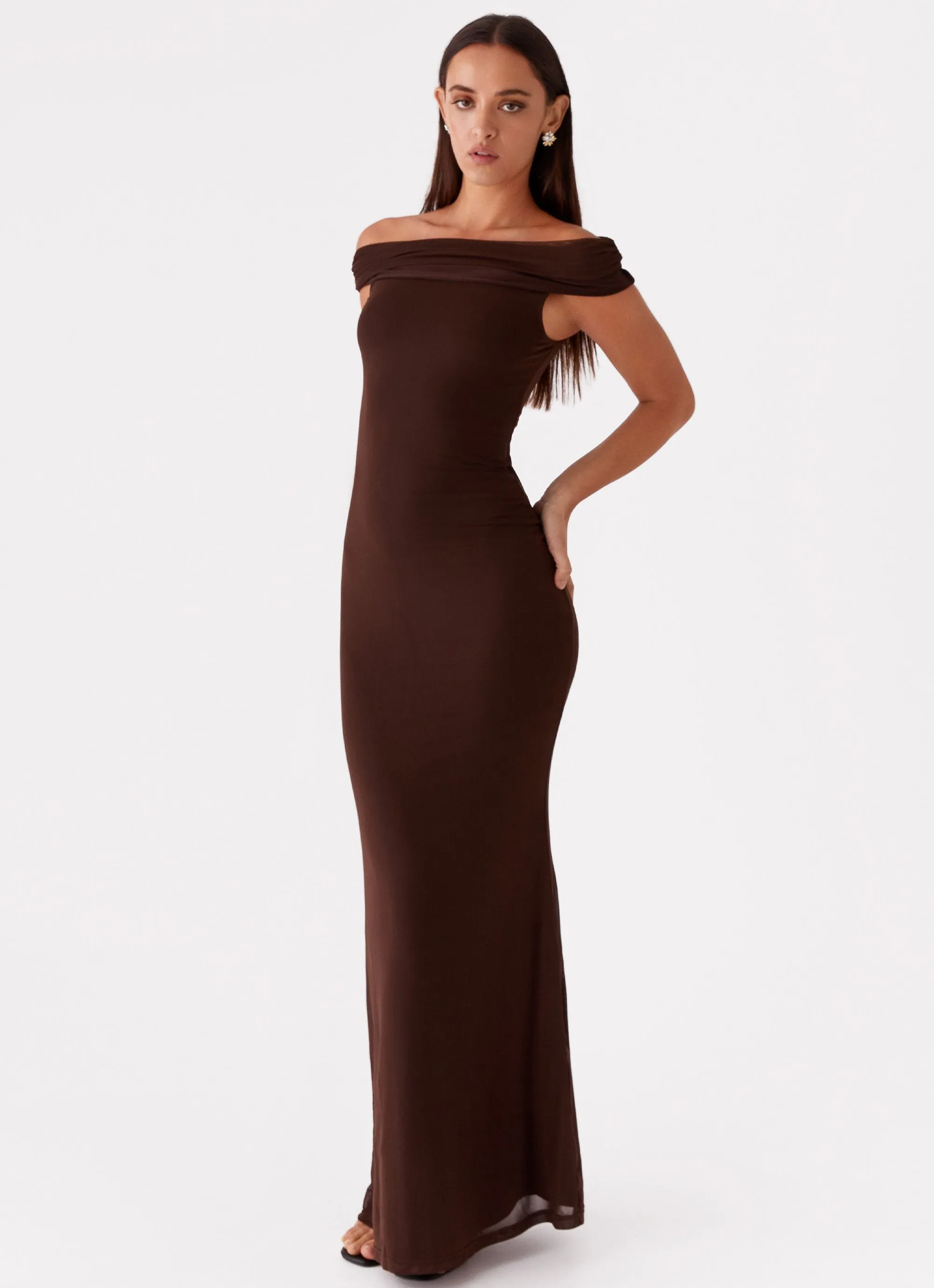 Marilyn Maxi Dress - Chocolate sold by Peppermayo