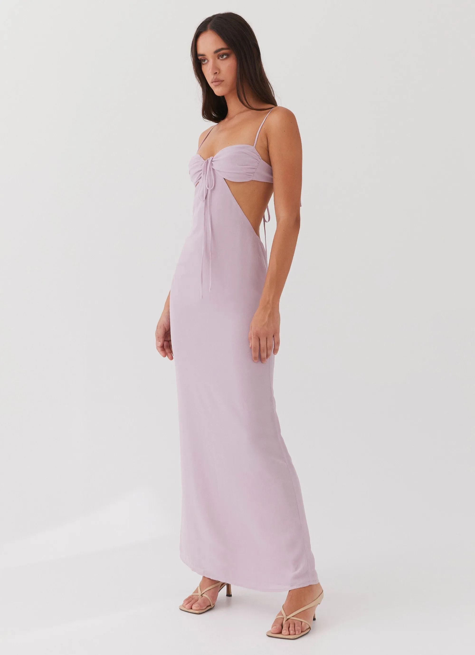 Tyra Ruched Maxi Dress - Lavender sold by Peppermayo product image thumbnail 4