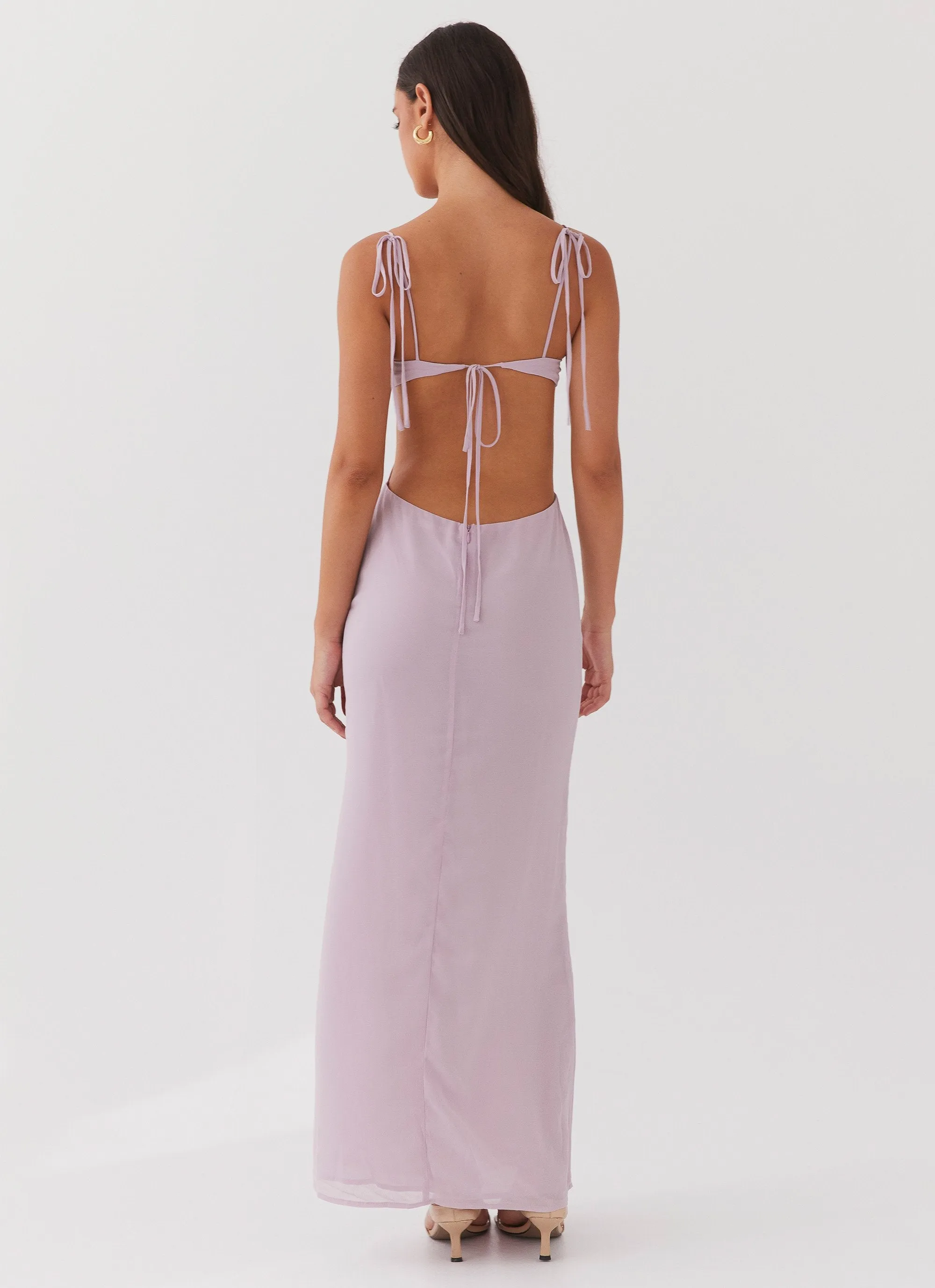 Tyra Ruched Maxi Dress - Lavender sold by Peppermayo product image thumbnail 5