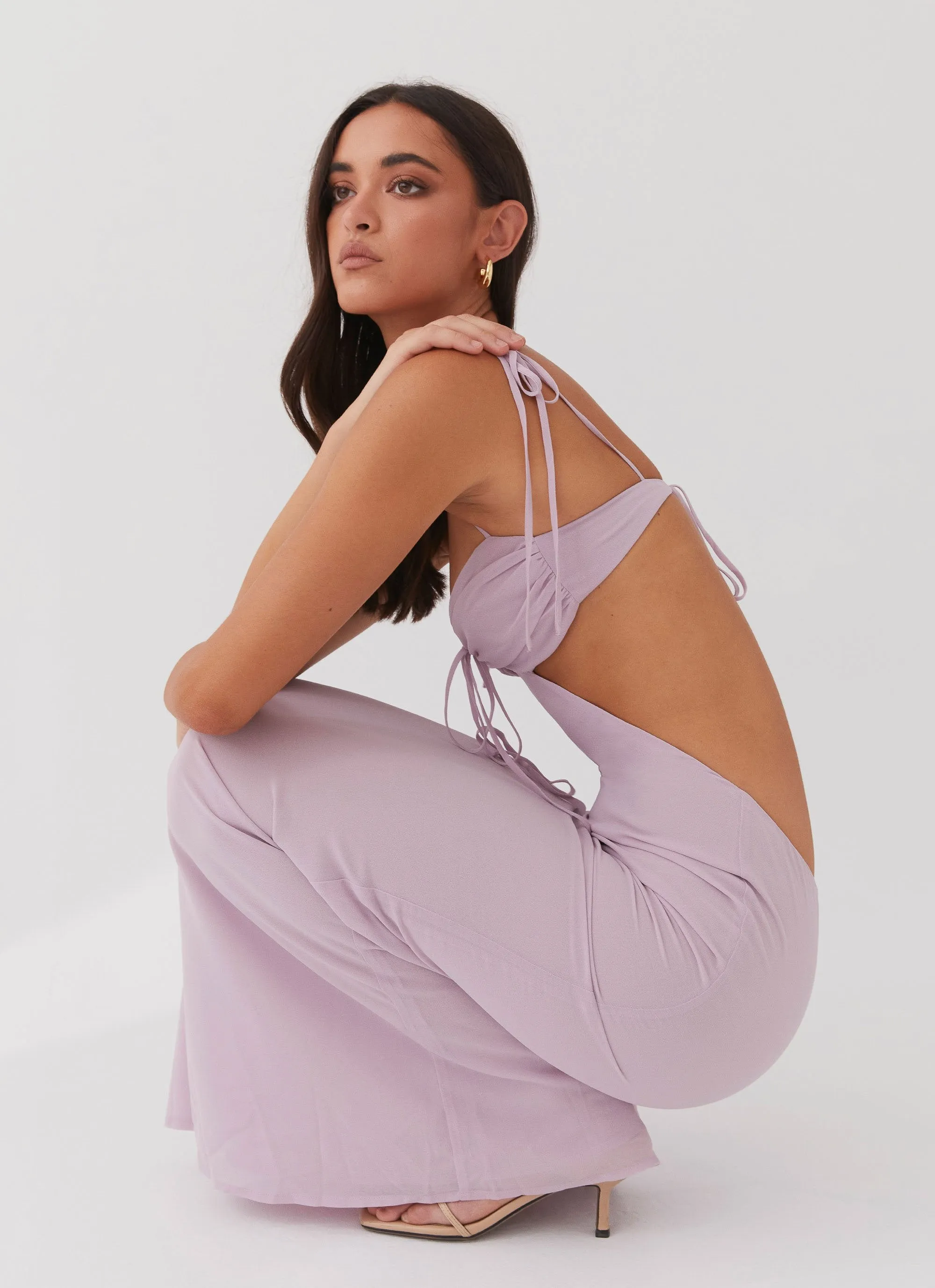 Tyra Ruched Maxi Dress - Lavender sold by Peppermayo product image thumbnail 2