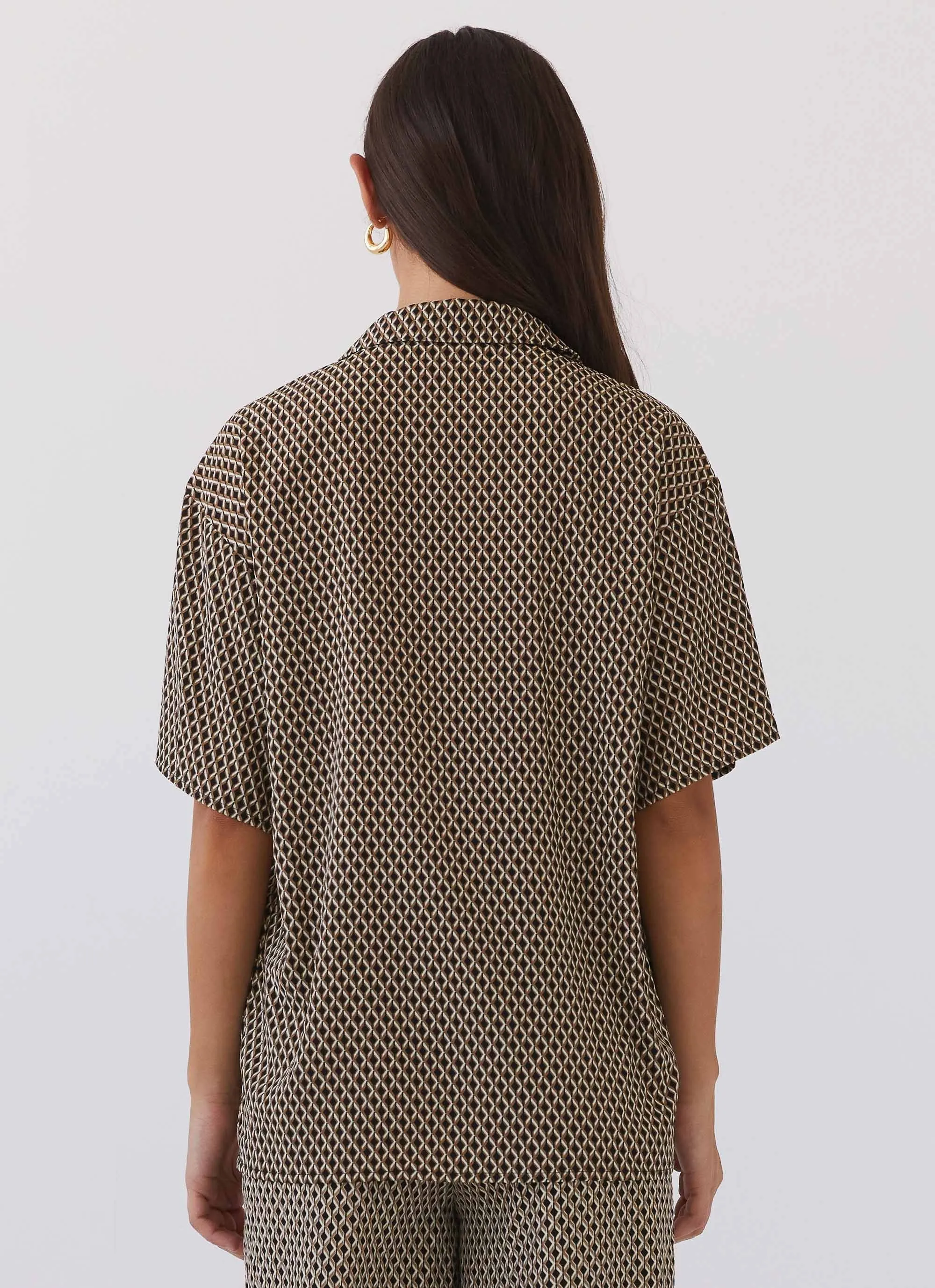 Bruno Oversized Shirt - Brown Geo sold by Peppermayo product image thumbnail 5