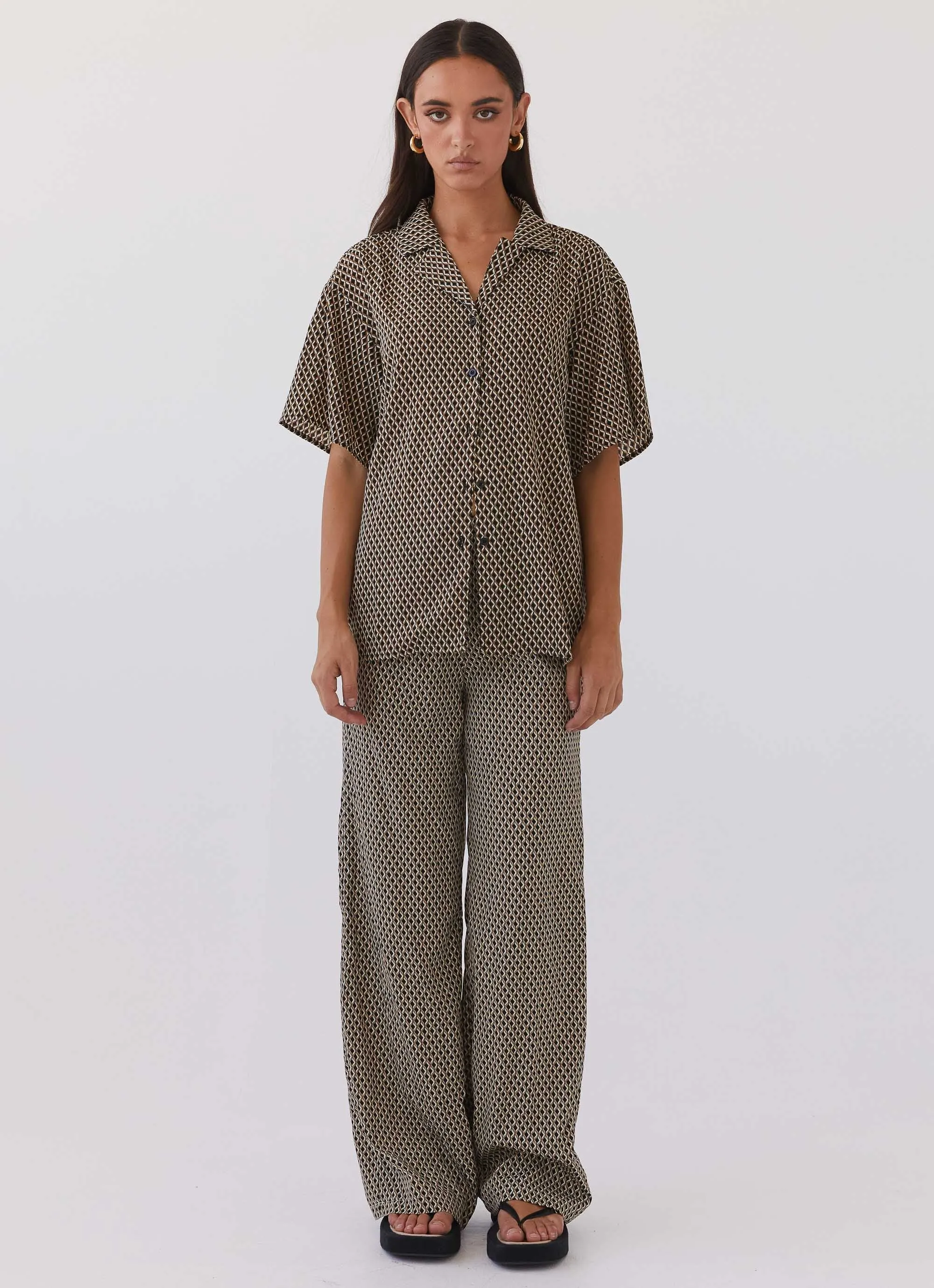 Bruno Oversized Shirt - Brown Geo sold by Peppermayo product image thumbnail 2