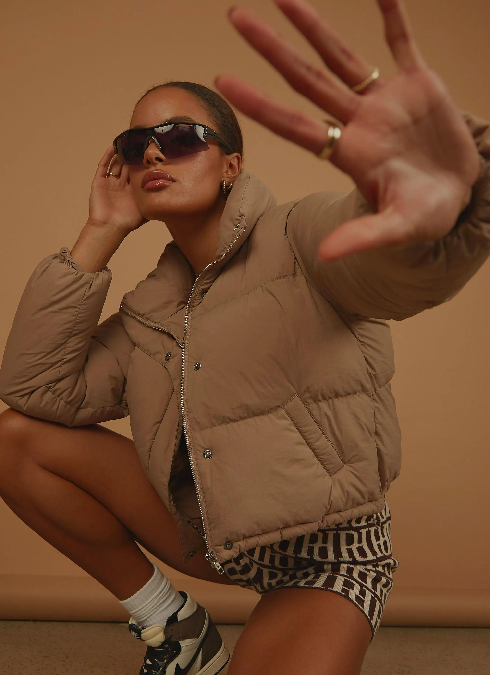 Topher Puffer Jacket - Carob sold by Peppermayo