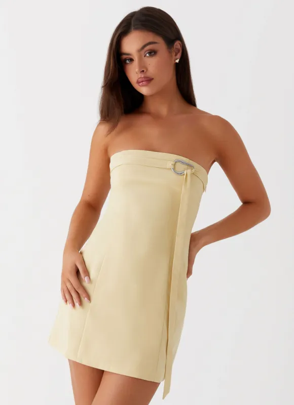 Saskia Mini Dress - Yellow made by Peppermayo