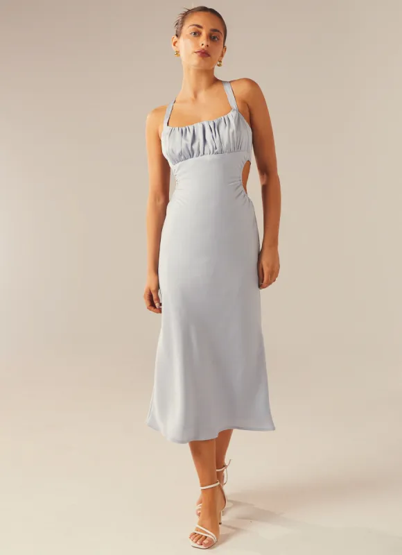 Avery Midi Dress - Light Blue sold by Peppermayo