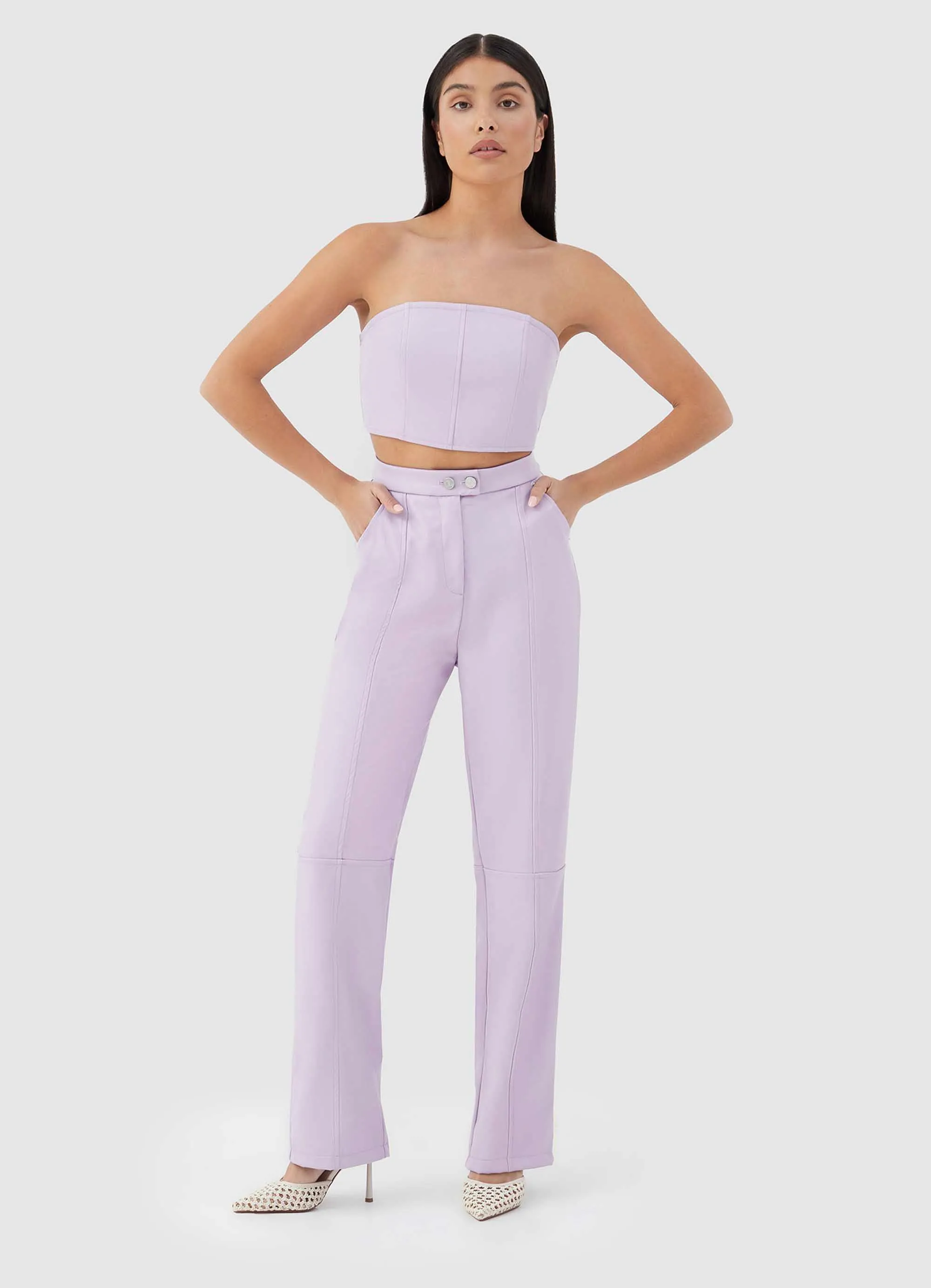 Tropez Leather Top - Lilac sold by Peppermayo product image thumbnail 5