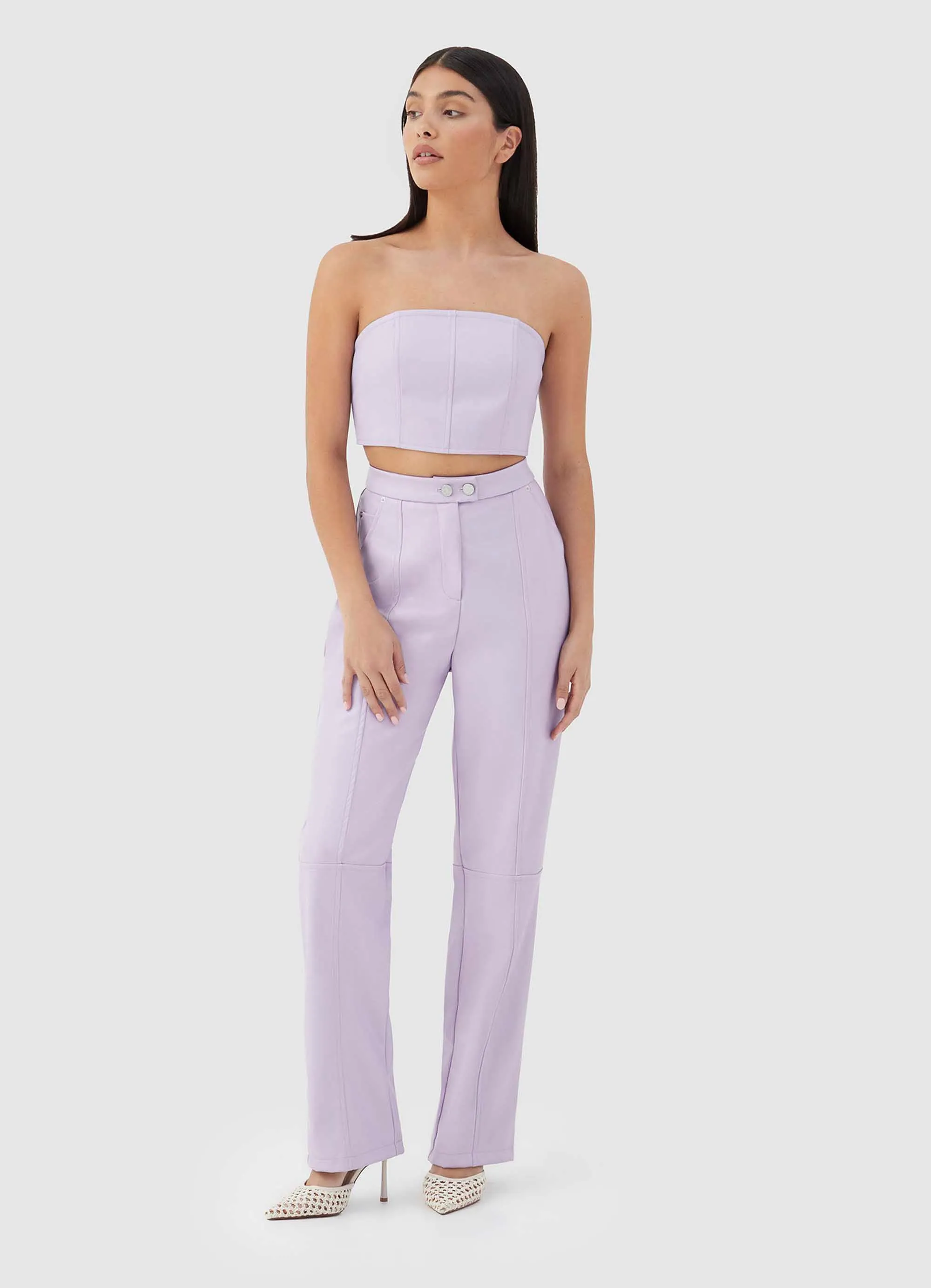 Tropez Leather Top - Lilac sold by Peppermayo product image thumbnail 3