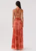 Elysia Chiffon Maxi Dress - Fiery Fusion sold by Peppermayo