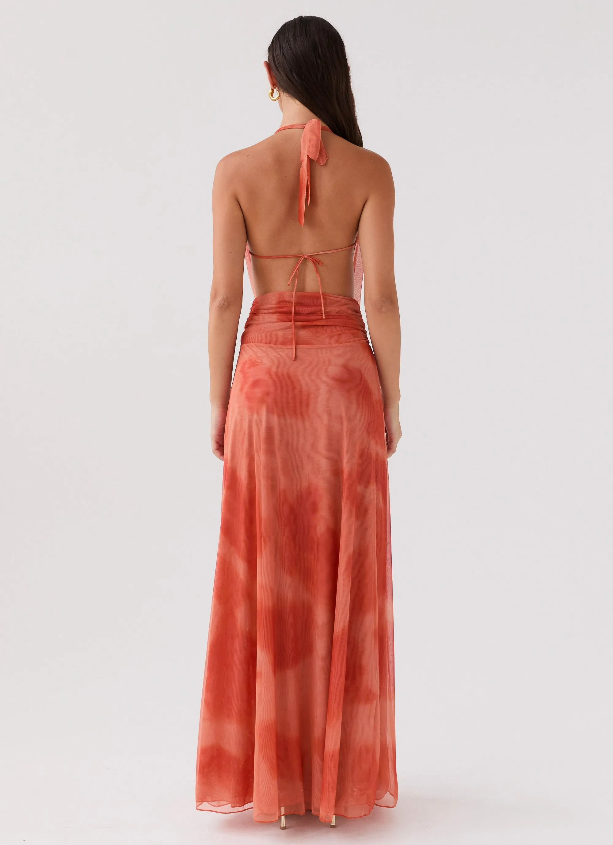 Elysia Chiffon Maxi Dress - Fiery Fusion sold by Peppermayo product image thumbnail 3